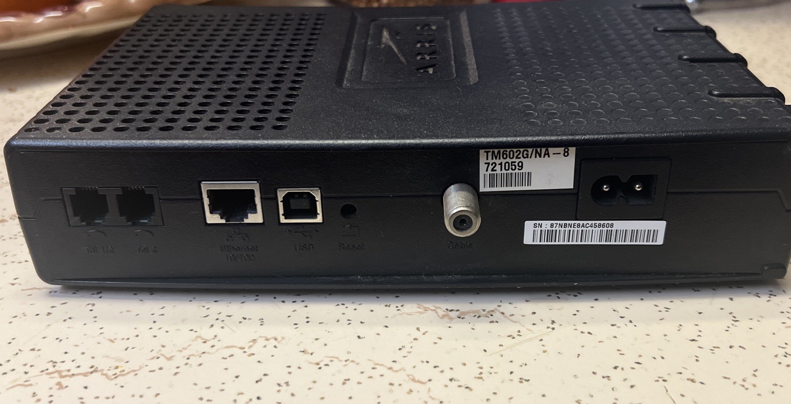 ARRIS TM602G Cable Touchstone Telephony Modem – Model TM602G