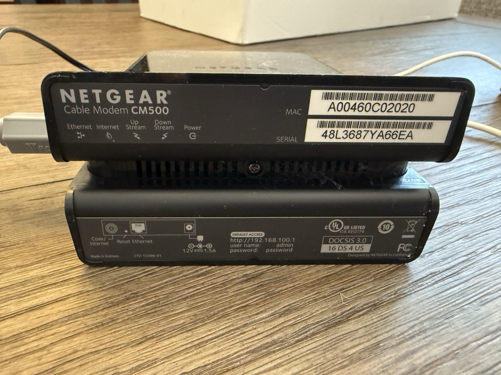 NETGEAR Cm500-1aznas 16×4 DOCSIS 3.0 Cable Modem Max Download Speeds of 686mbps