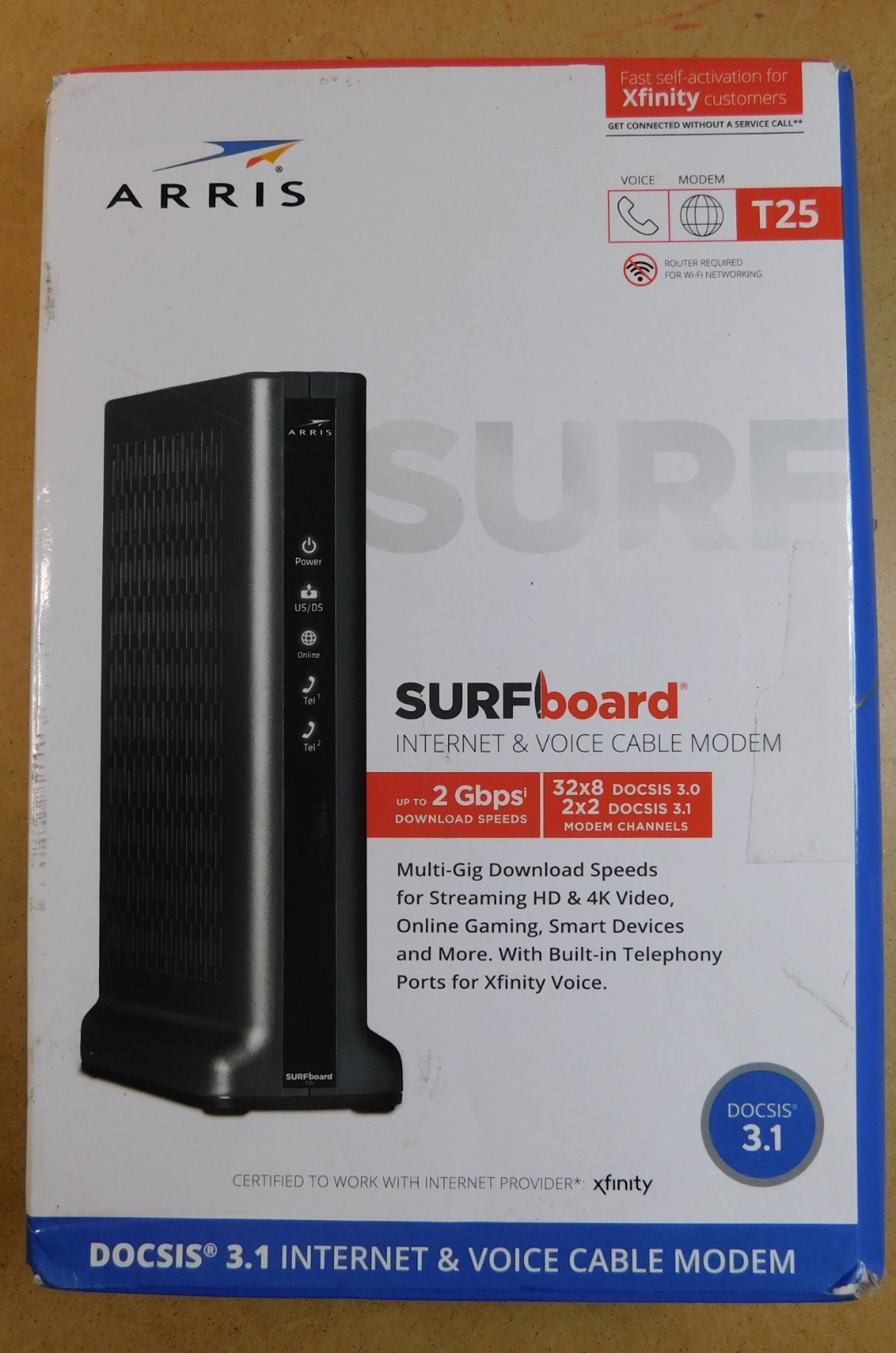 ARRIS SURFboard T25 DOCSIS 3.1 Internet & Voice Modem