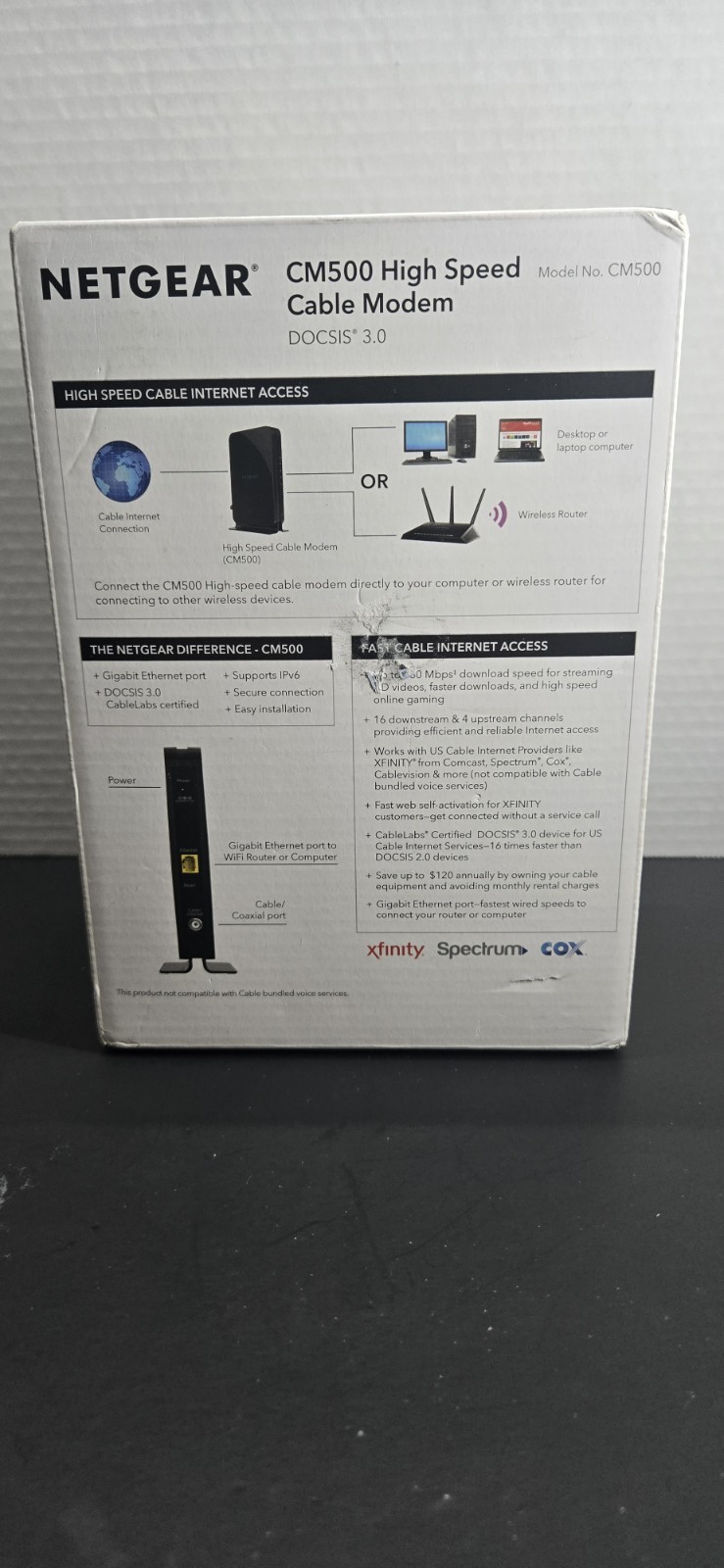 Netgear CM500 Docsis 3.0 High Speed Cable Modem Cox Xfinity Original