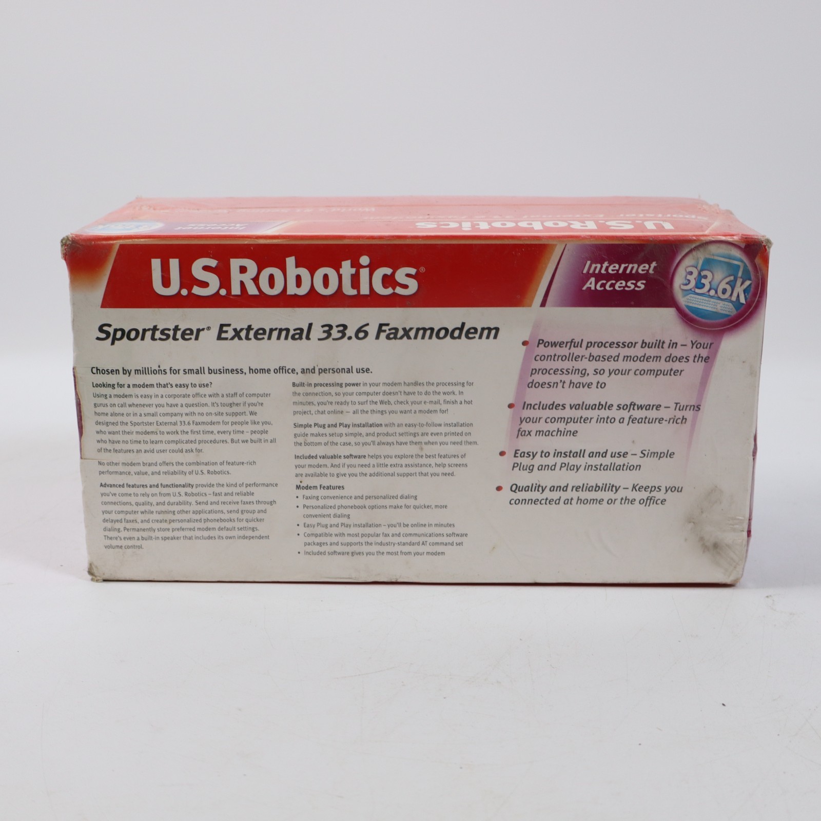 US Robotics Sportster 33.6 Fax Modem Model 0839 Vintage SEALED OLD STOCK