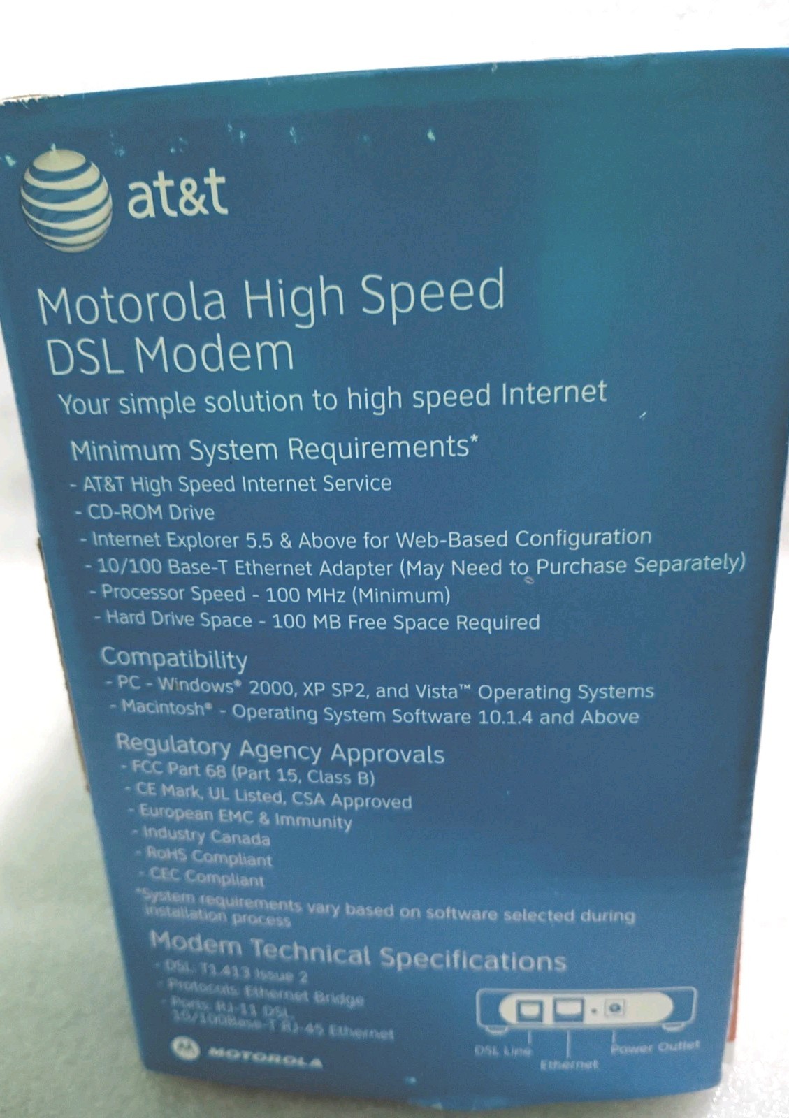 Motorola 2210-02-1006 High Speed Internet DSL Modem, Power Supply Adapter