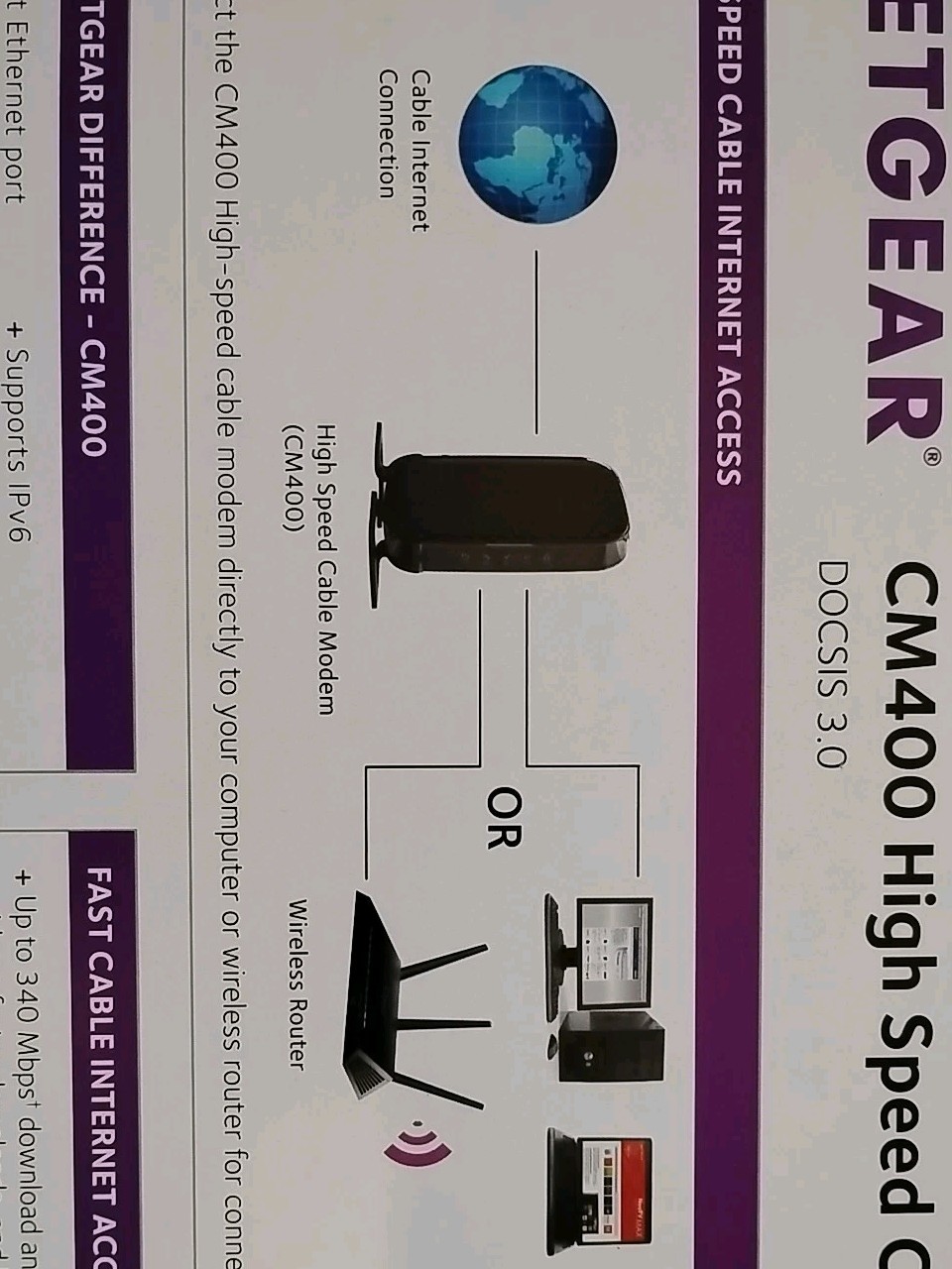 Netgear CM400 High Speed Cable Modem Complete With Instructions