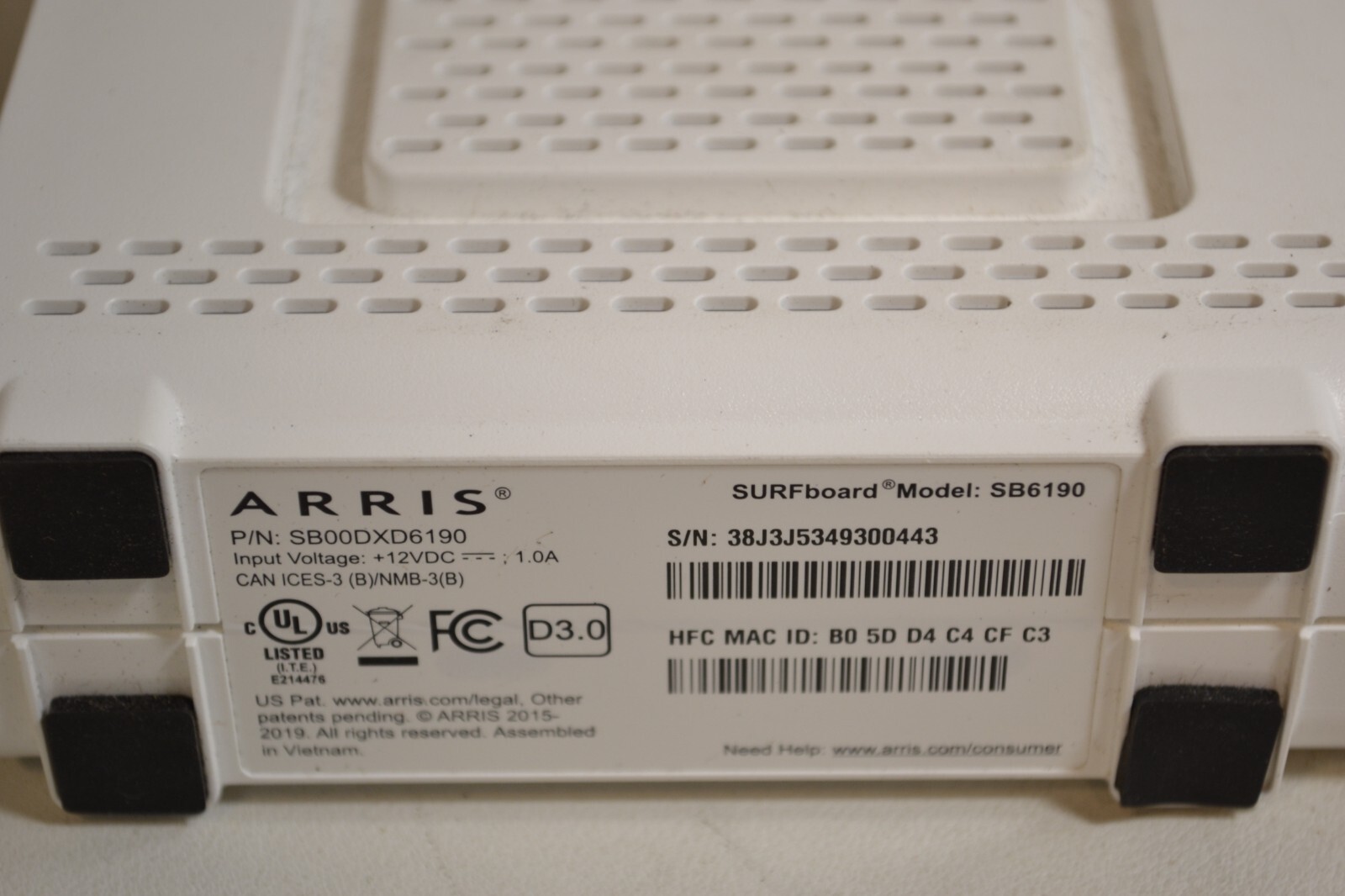 OEM Arris SURFboard SB6190 SB00DXD6190 Gigabit Port DOCSIS 3.0 Cable Modem