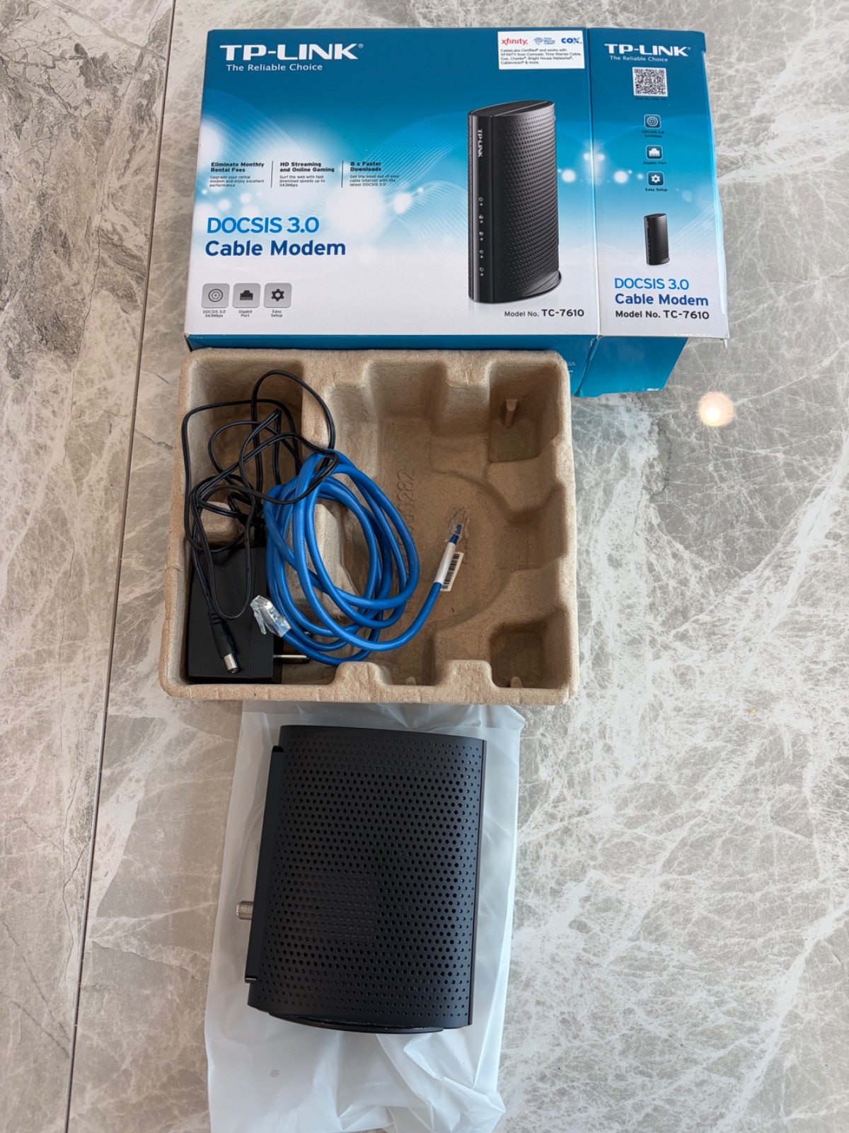 TP-Link TC-7610 300Mbps Wireless N DOCSIS 3.0 High Speed Cable Modem Gigabit