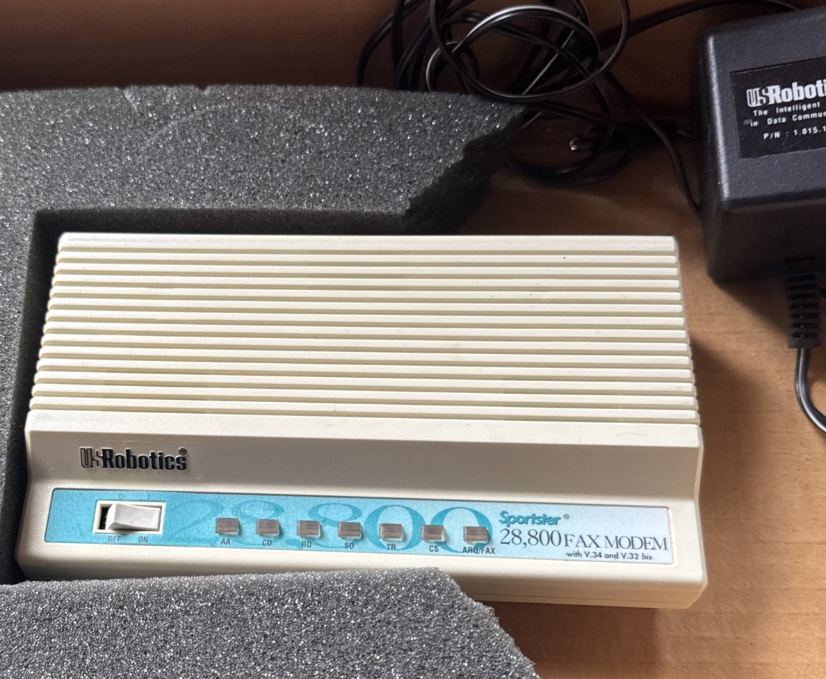 US Robotics Sportster 33.6 Fax Modem Model 0413 External Vintage 1997 Untested