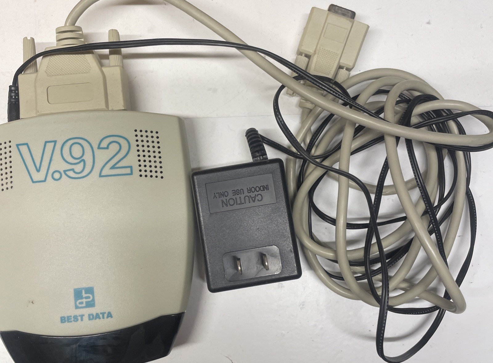 Best Data Smart One External 56k V.92 Fax Modem w cables and supply