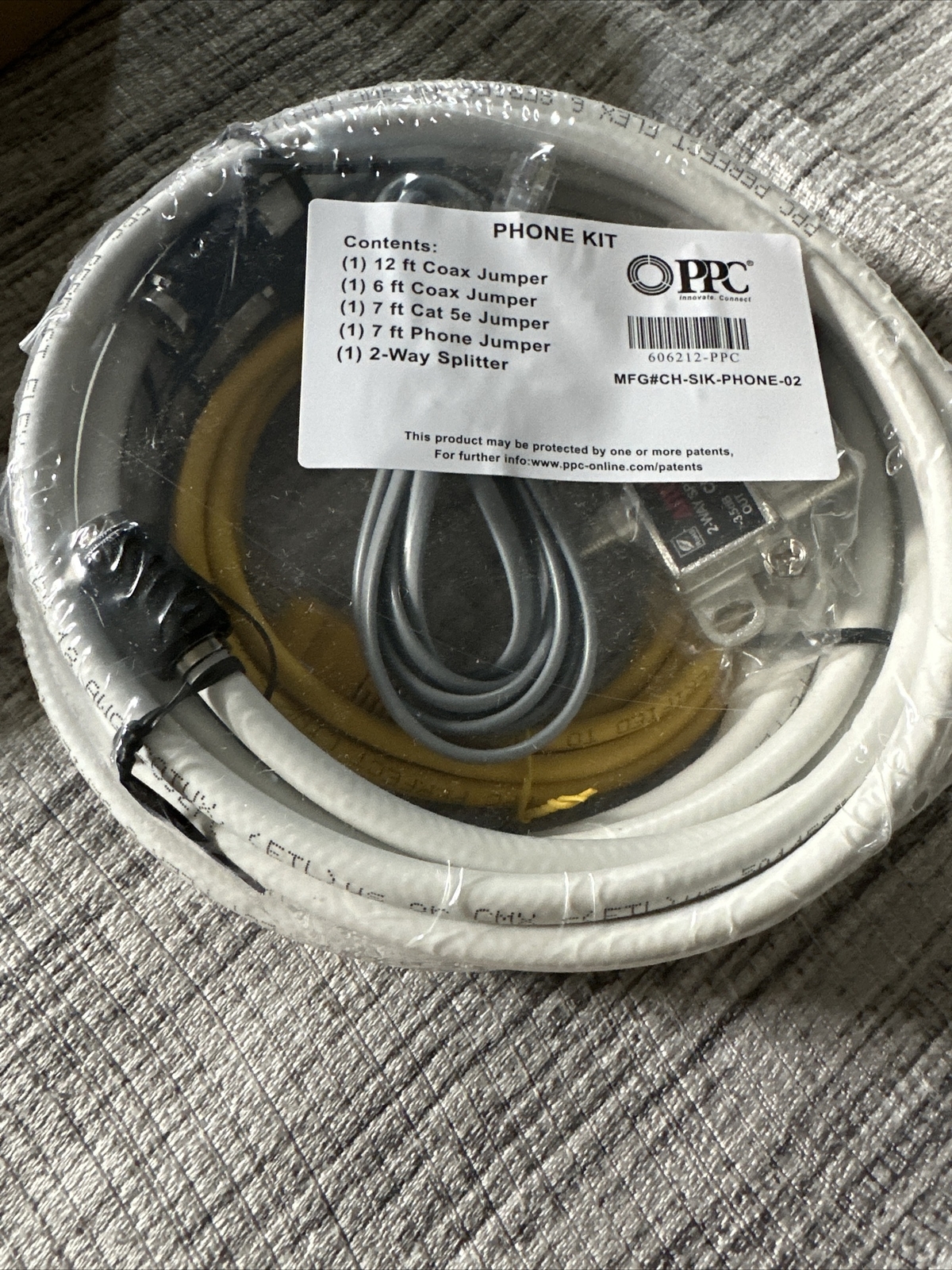 PPC Phone Kit, Coax, Cat 5e, Phone Jumper, 2-way Splitter #CH-SIK-PHONE-02