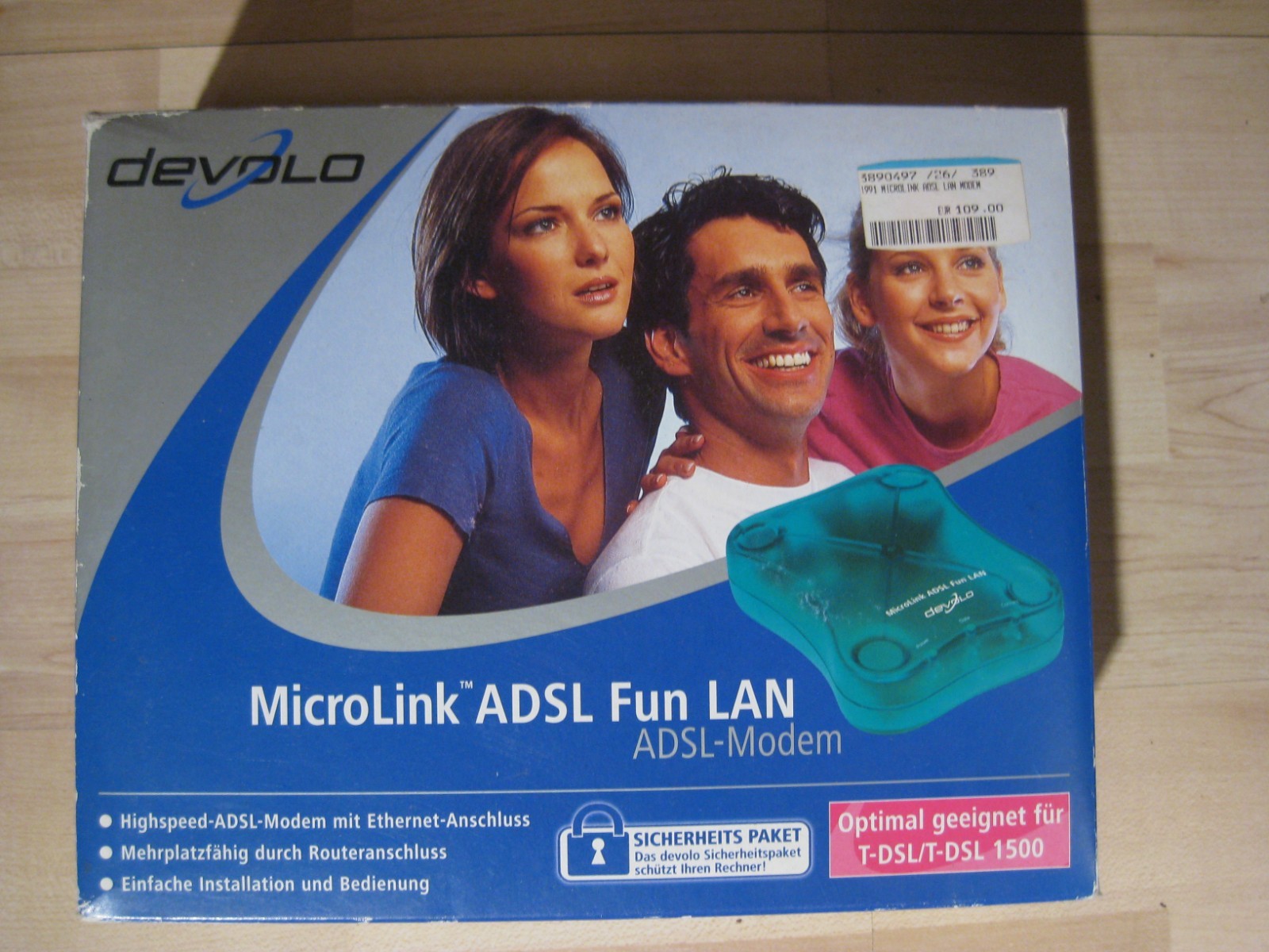 devolo MicroLink ADSL Fun LAN 10/100 Ethernet Modem VINTAGE in Original Box