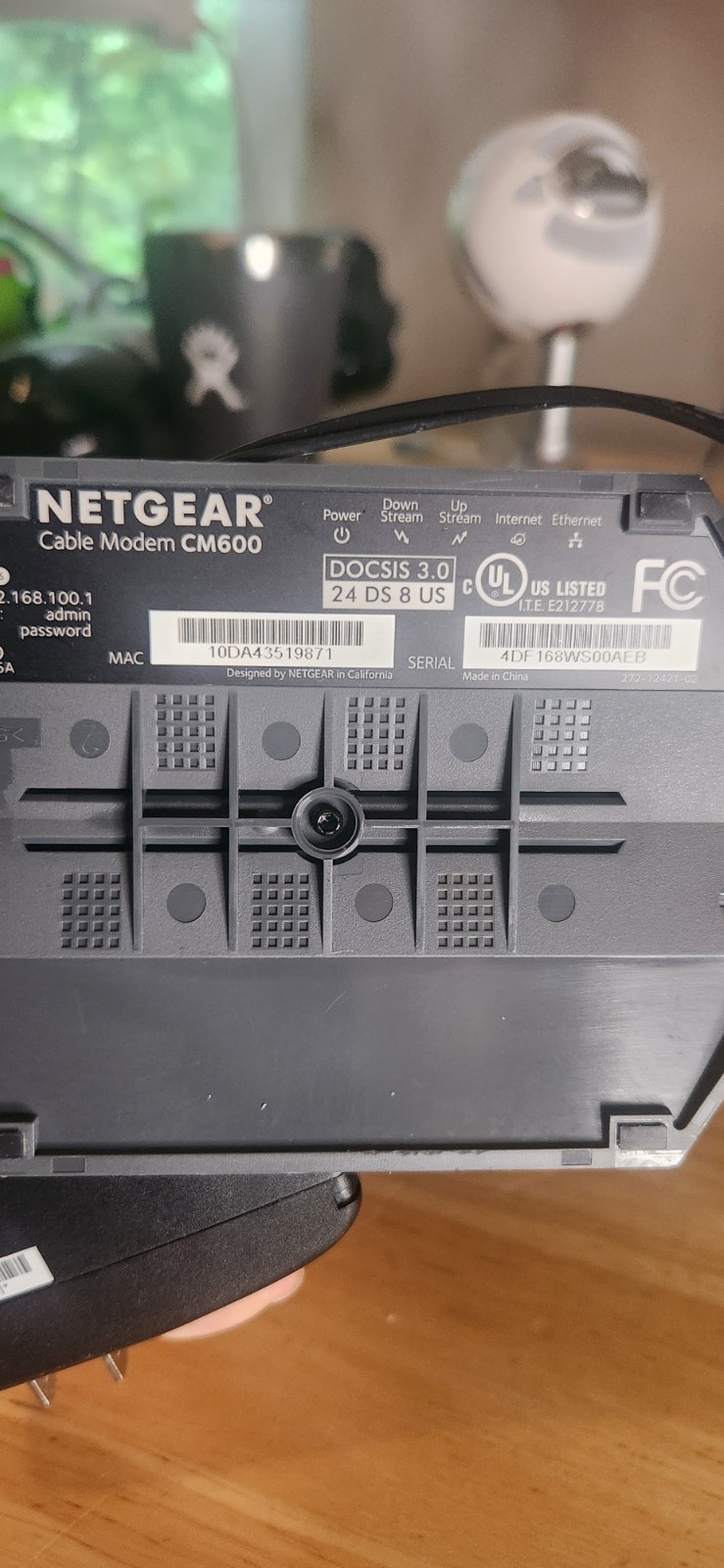 NETGEAR CM600 DOCSIS 3.0 Cable Modem with power supply