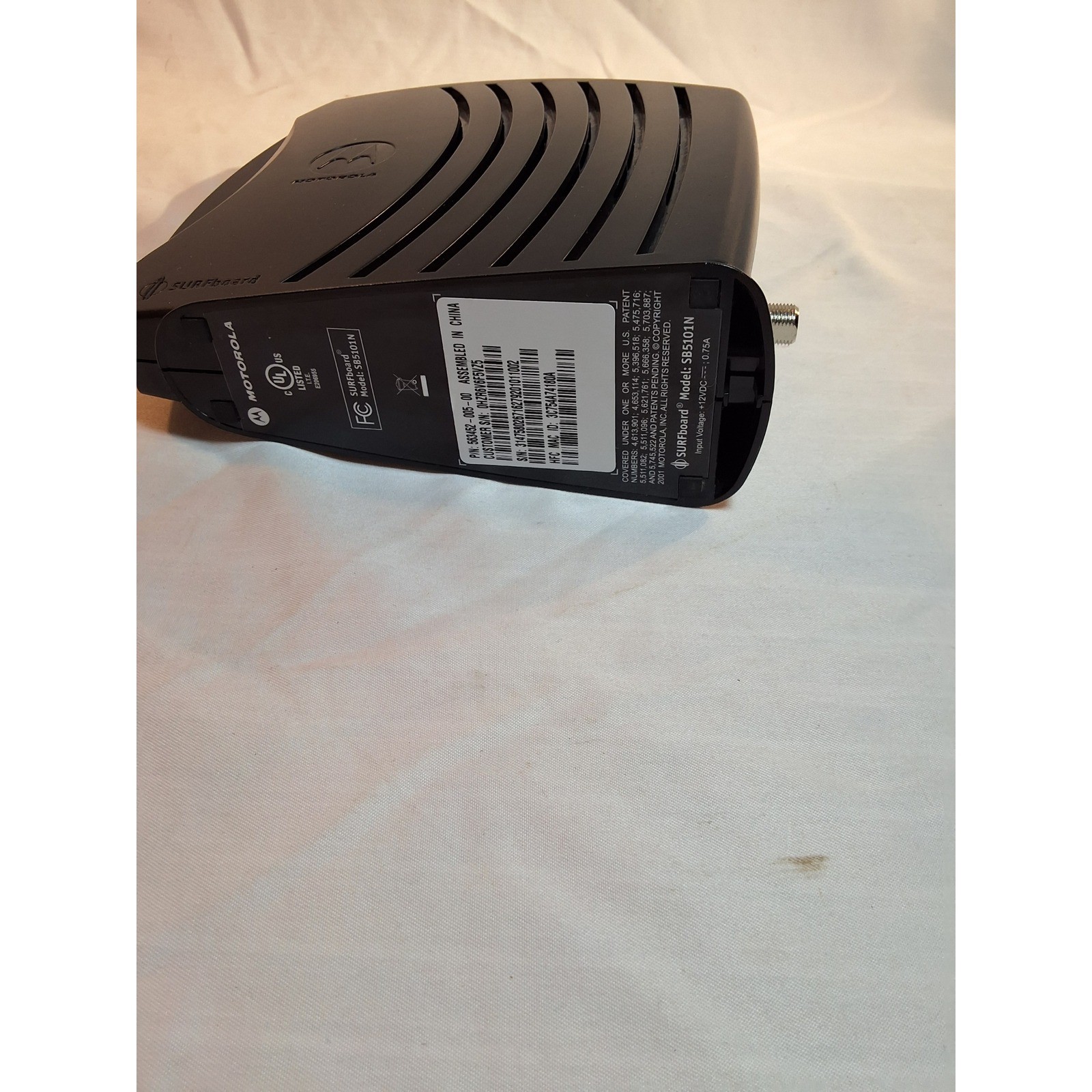 Motorola SURFboard SB5101N Cable Modem Black Networking Device SB5101N-00