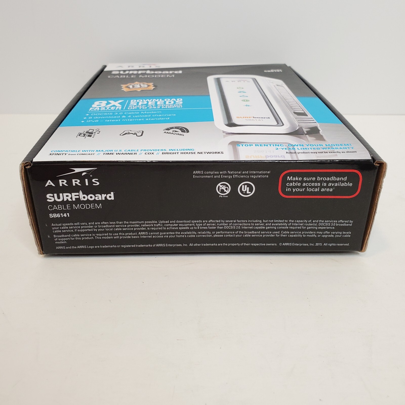 ARRIS Cable Modem Surfboard SB6141 DOCSIS 3.0 8 Download 4 Upload White