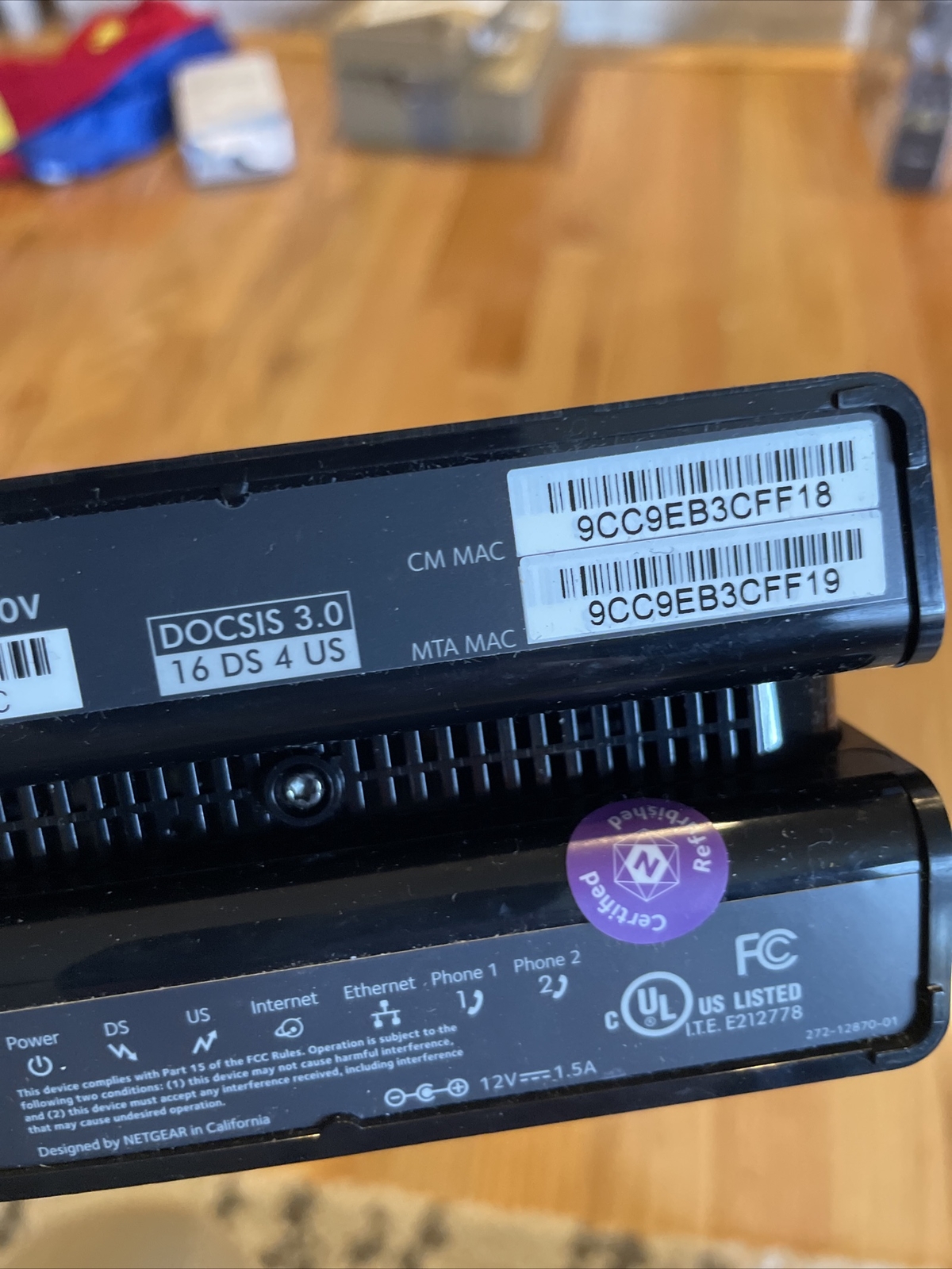 NETGEAR CM500V Cable Modem DOCSIS 3.0 Voice for Optimum, Xfinity, Cox, Spectrum