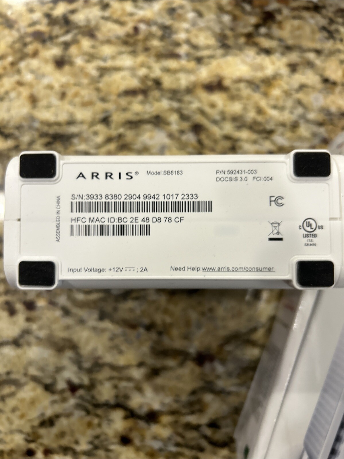 Arris Surfboard SB6183 Cable Modem