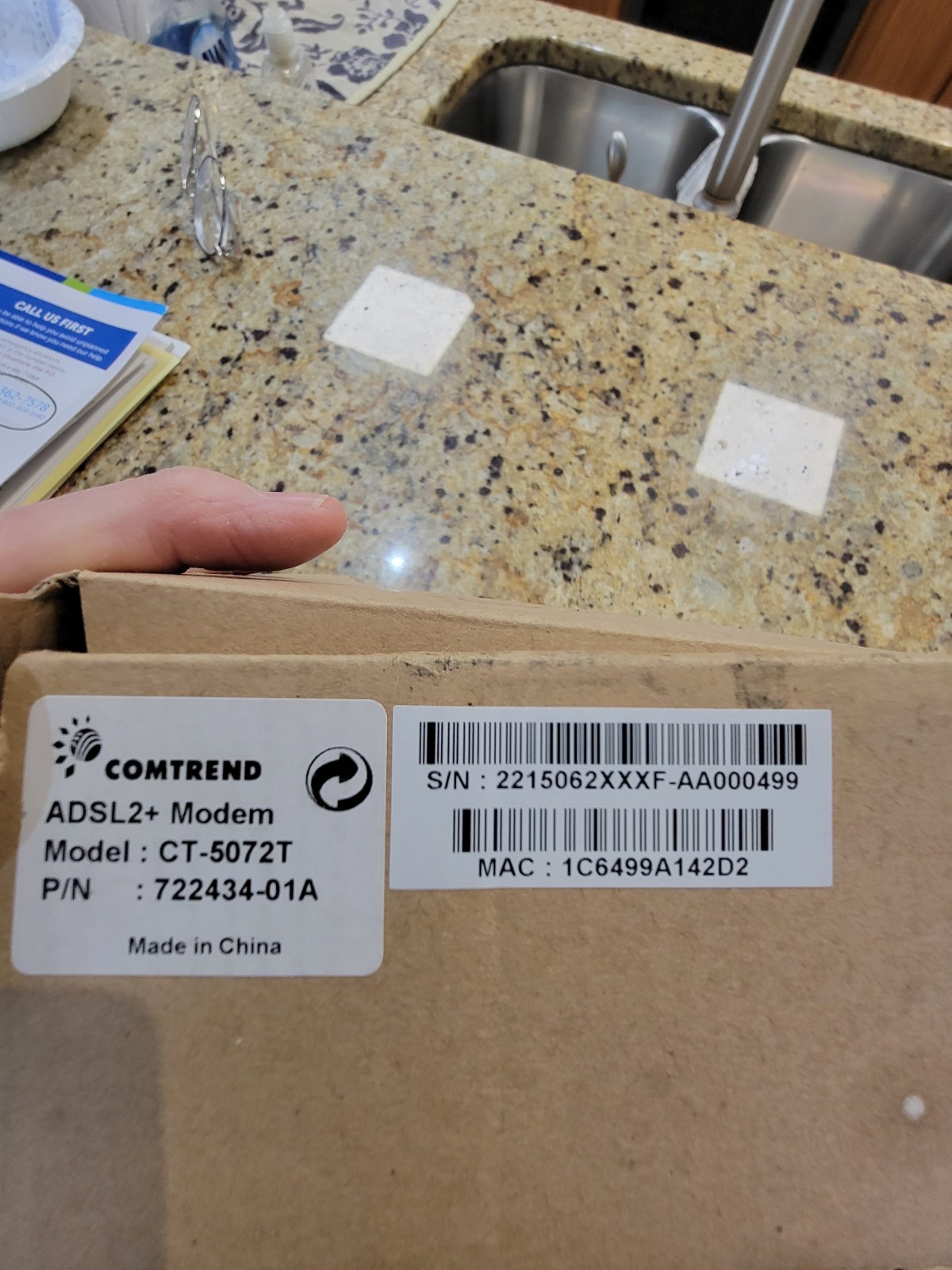 Comtrend CT-5072T ADSL2+ Modem with Switching Adapter AM5195 & Accessories