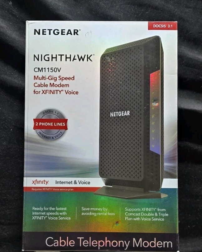 NETGEAR CM1150V Nighthawk Multi-Gig Speed Cable Modem for XFINITY Voice