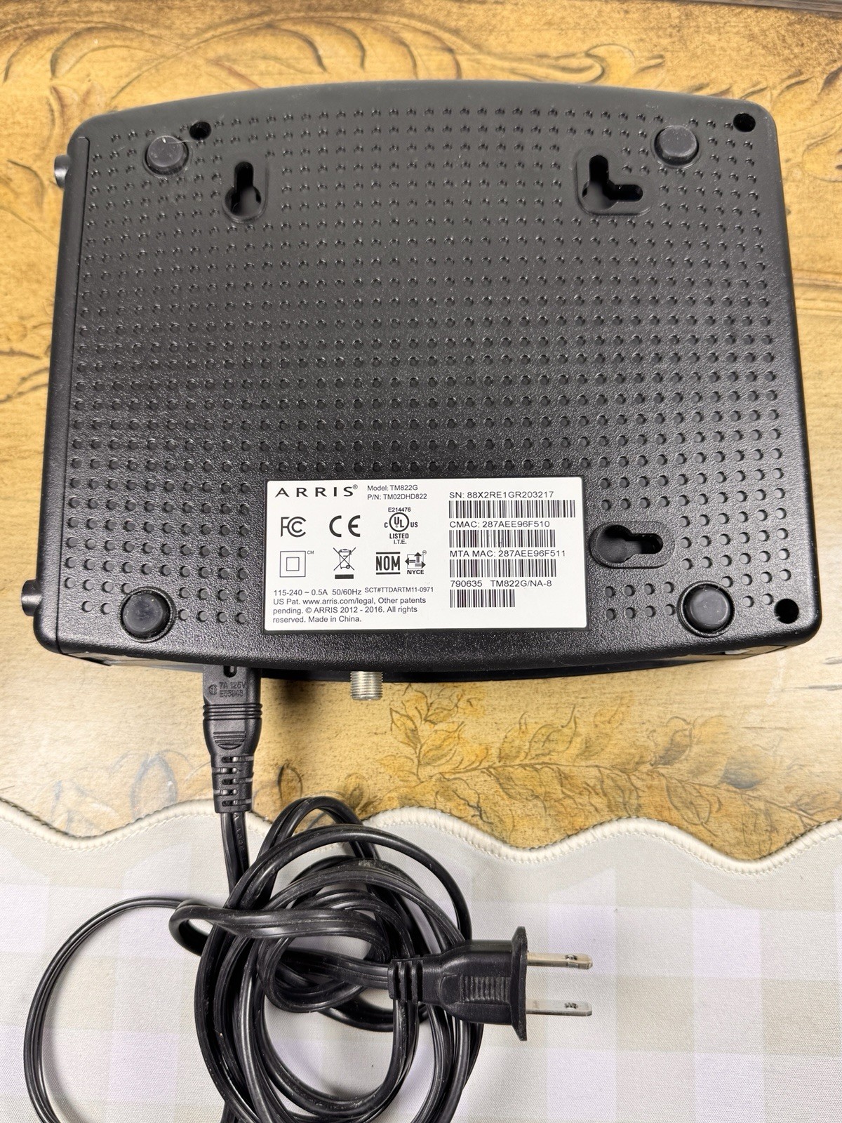 Arris TM822G Cable Modem Docsis 3.0 Voice Telephony Xfinity Spectrum