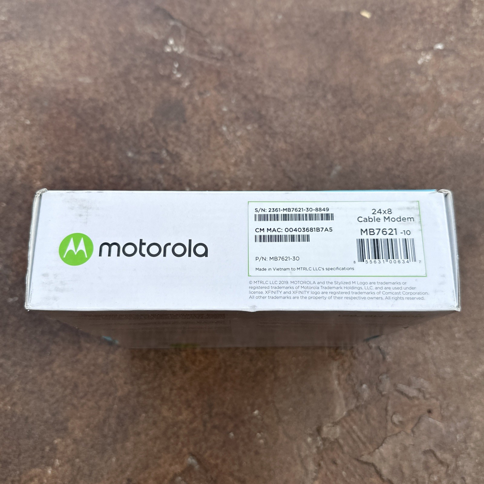 Motorola MB7621 1802 V1.0 Modem 1000 MBPS 24×8 Cable ~ Brand New