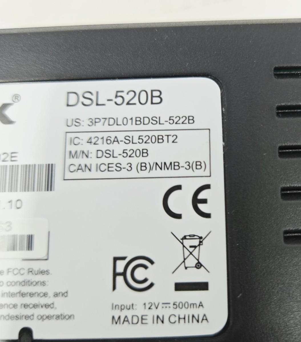 D-Link ADSL2+ Ethernet Modem-DSL-520B Broadband