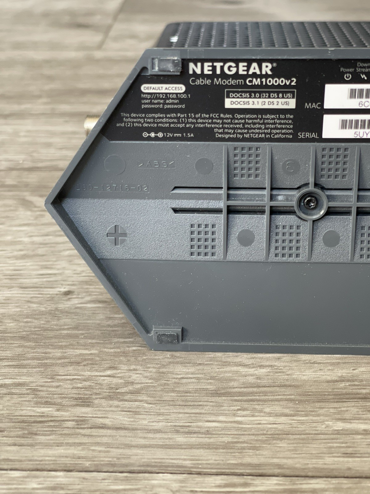 NETGEAR CM1000V2 Nighthawk DOCSIS 3.1 Ethernet Cable Modem Router Power Adapter