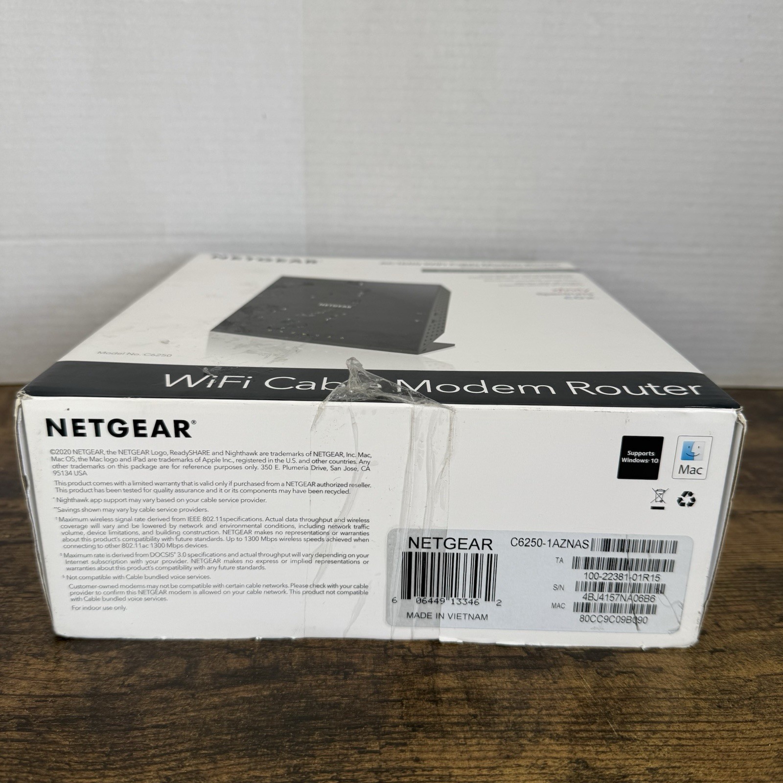 NETGEAR AC1600 Wifi Cable Modem Router C6250-1AZNAS