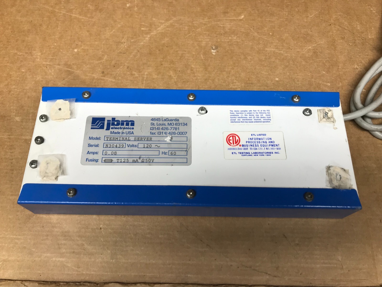 Vintage JBM Electronics Terminal Server