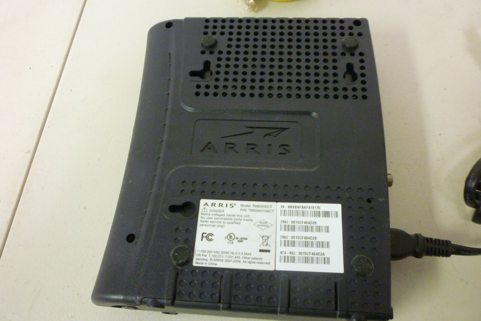 Arris TM602G/CT Modem