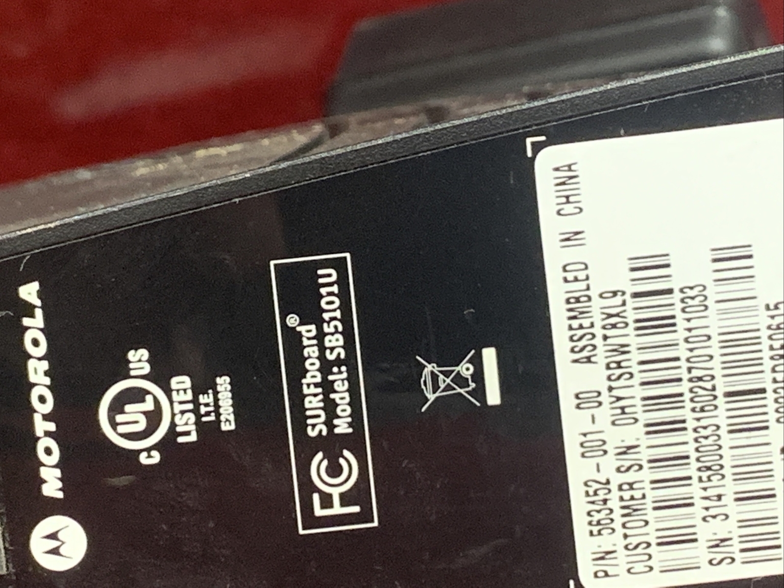 Motorola SURFboard SB5101U (563452-001-00) 38.91 Mbps