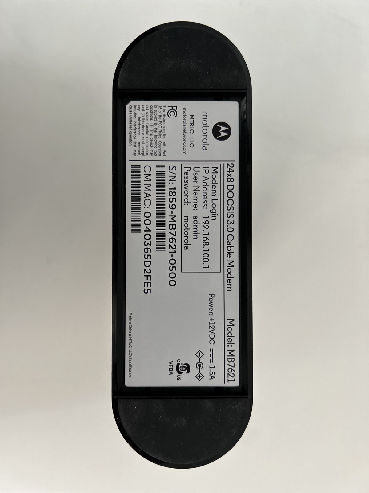 Motorola MB7621-10 1000 Mbps Modem