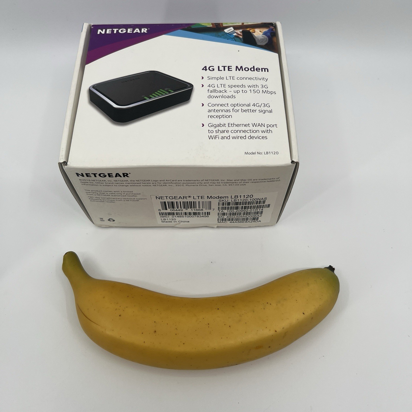 Netgear LB1120 4G LTE Broadband Modem 150Mbps Ethernet Network Device