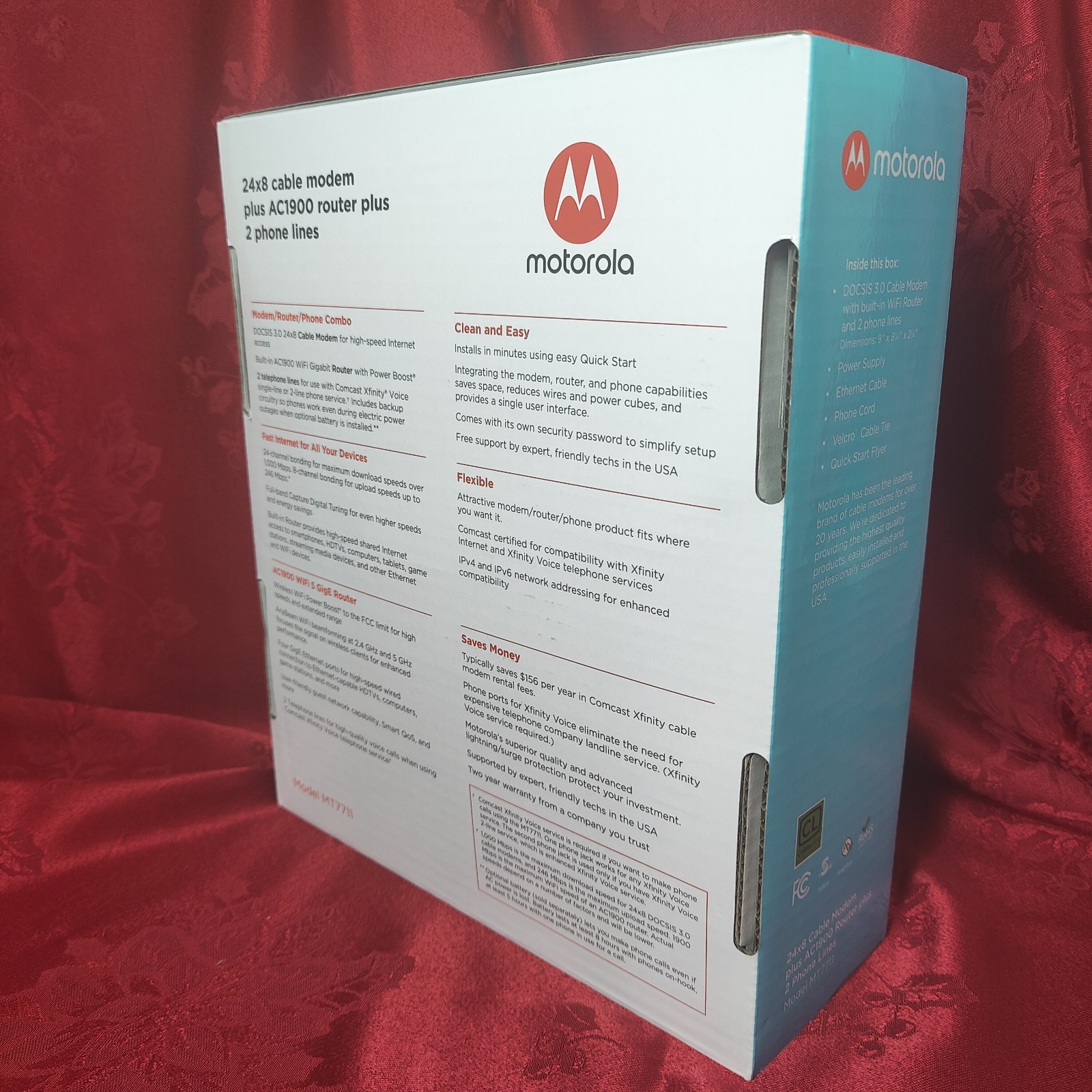 Motorola MT7711 Dual Band AC1900 Cable Modem and Wi-Fi Gigabit Router