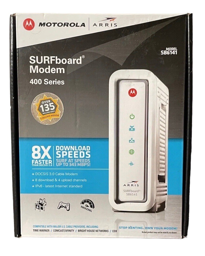 Motorola Arris SURFboard Modem 400 Series Model SB6141 343mbps DOCSIS 3.0
