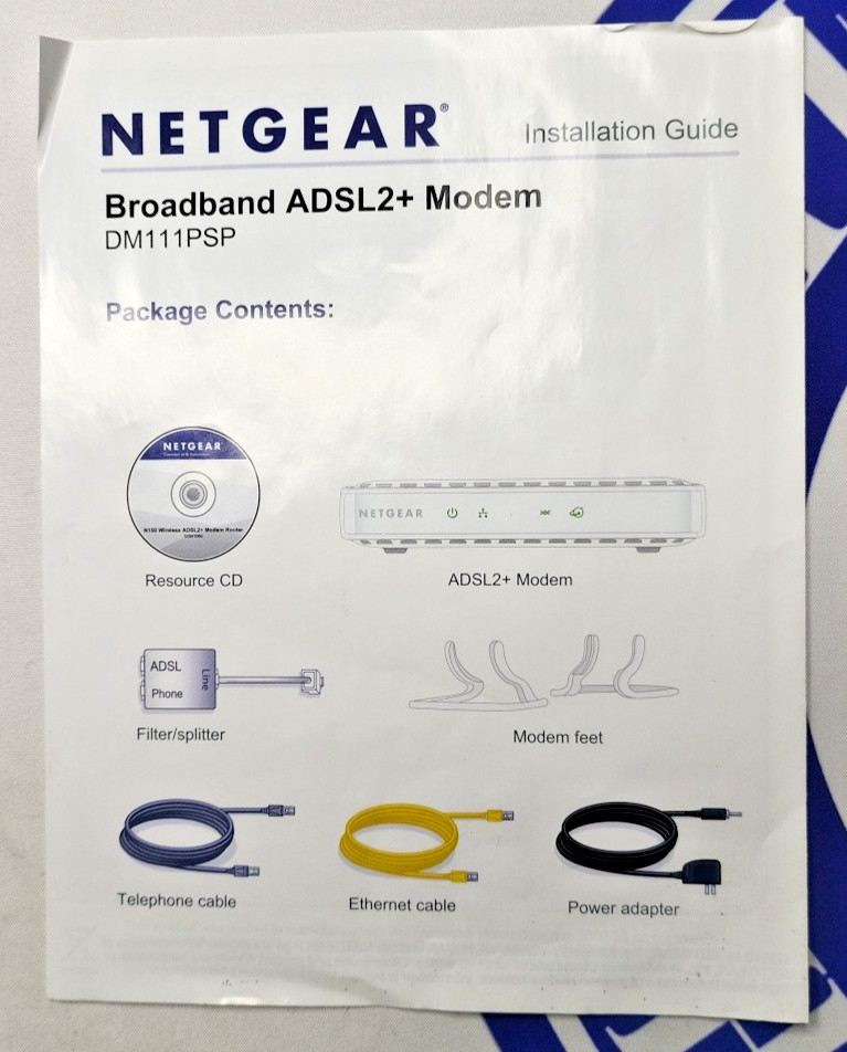 Netgear Broadband ADSL2+ Plus Modem Open Box (DM111PSP-100NAS)