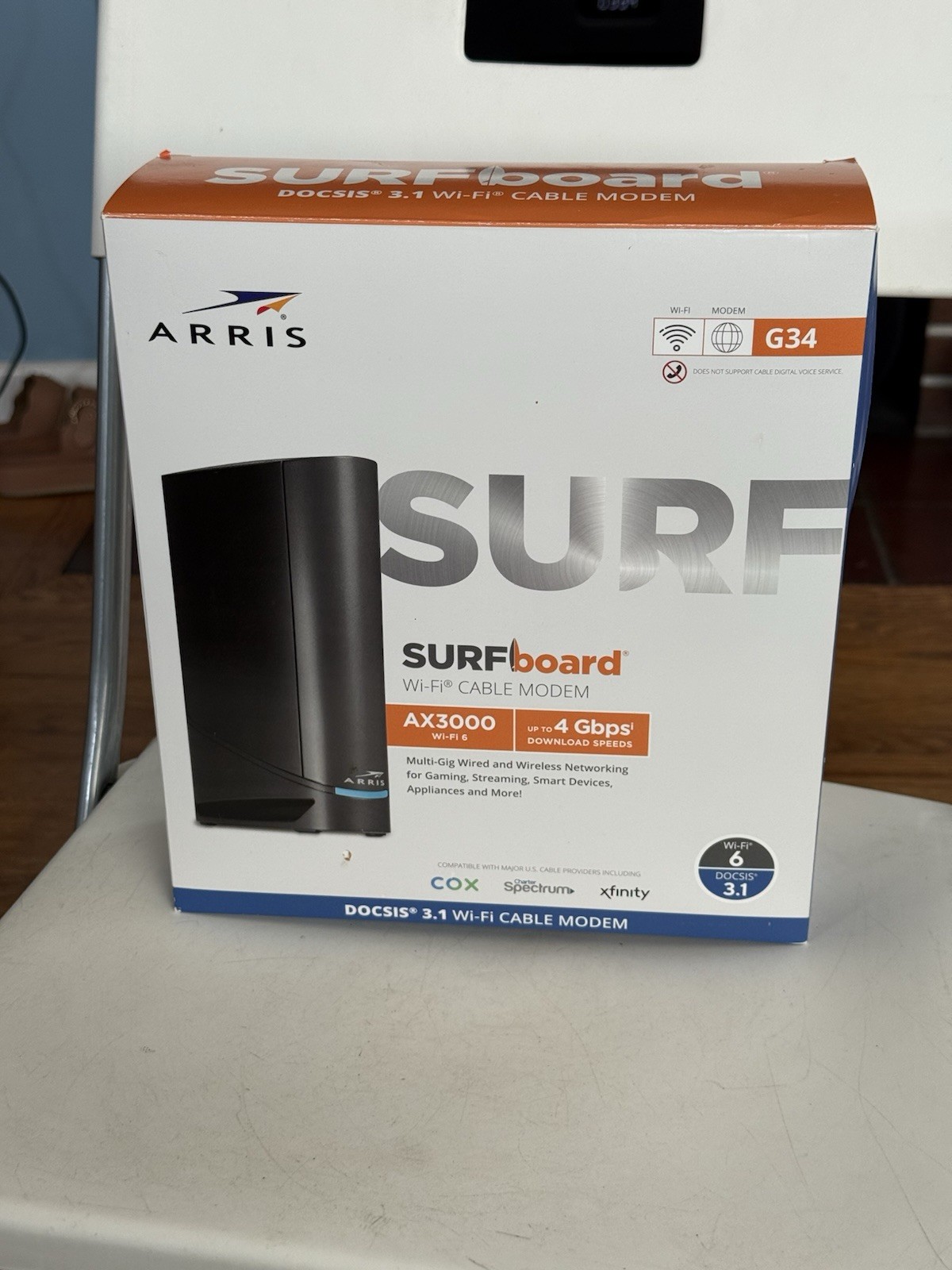ARRIS Surfboard G34 Dual-Band WiFi-6 Cable Modem AX3000