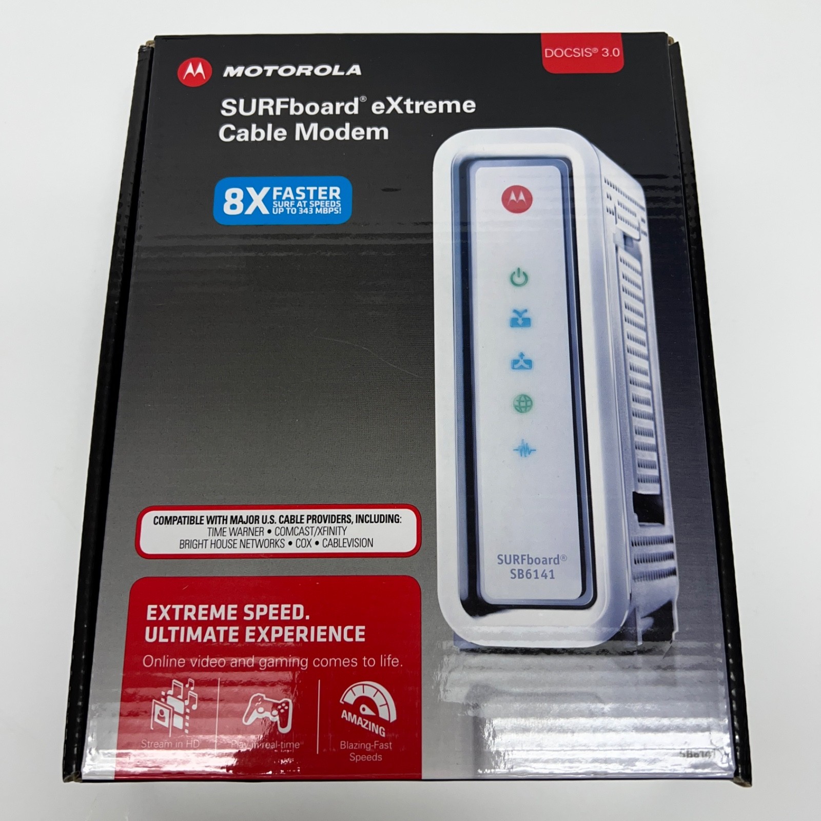 Motorola Arris Surfboard Modem SB6141 White DOCSIS 3.0 400 Series 581902-022-00
