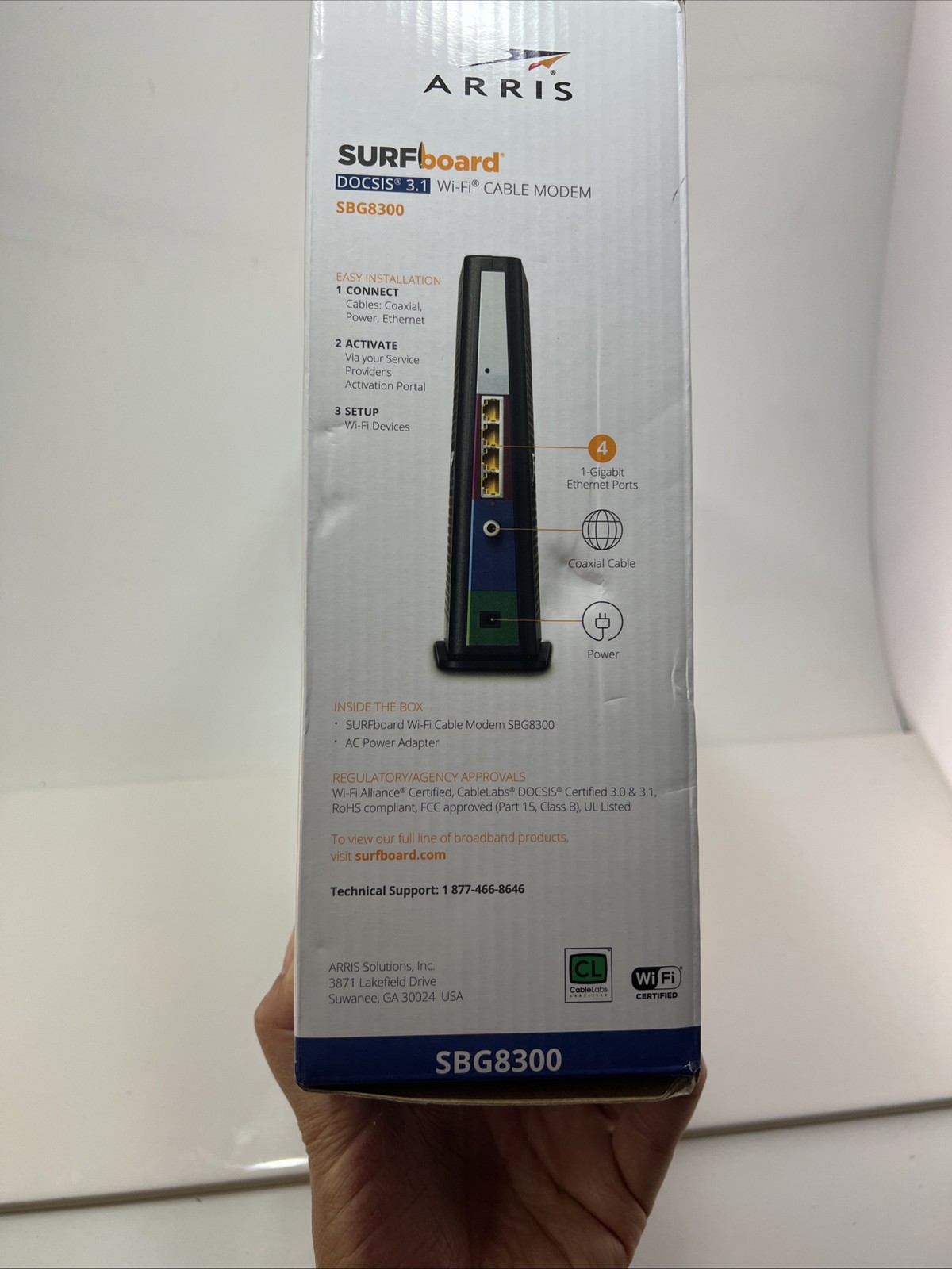 ARRIS SURFboard WiFi Cable Modem, SBG8300, DOCSIS 3.1, AC2450 Wi-Fi 5