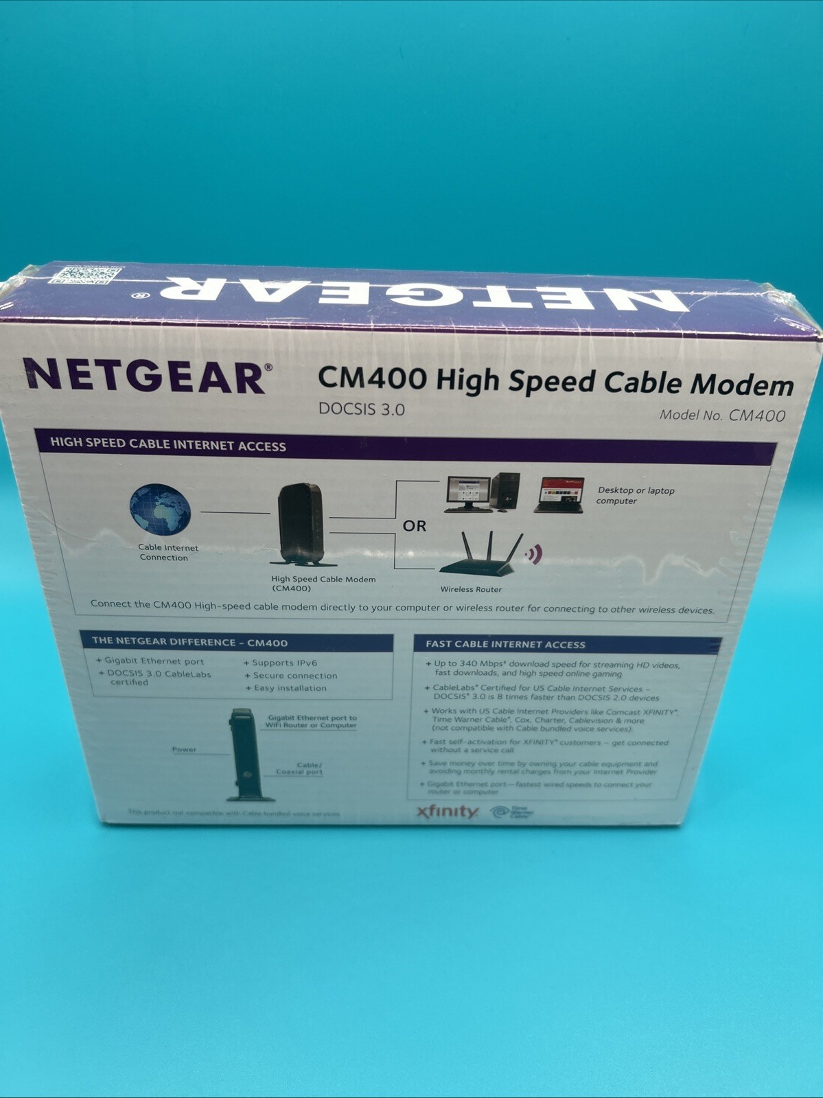 Netgear CM 400 High Speed Modem Cable New Sealed