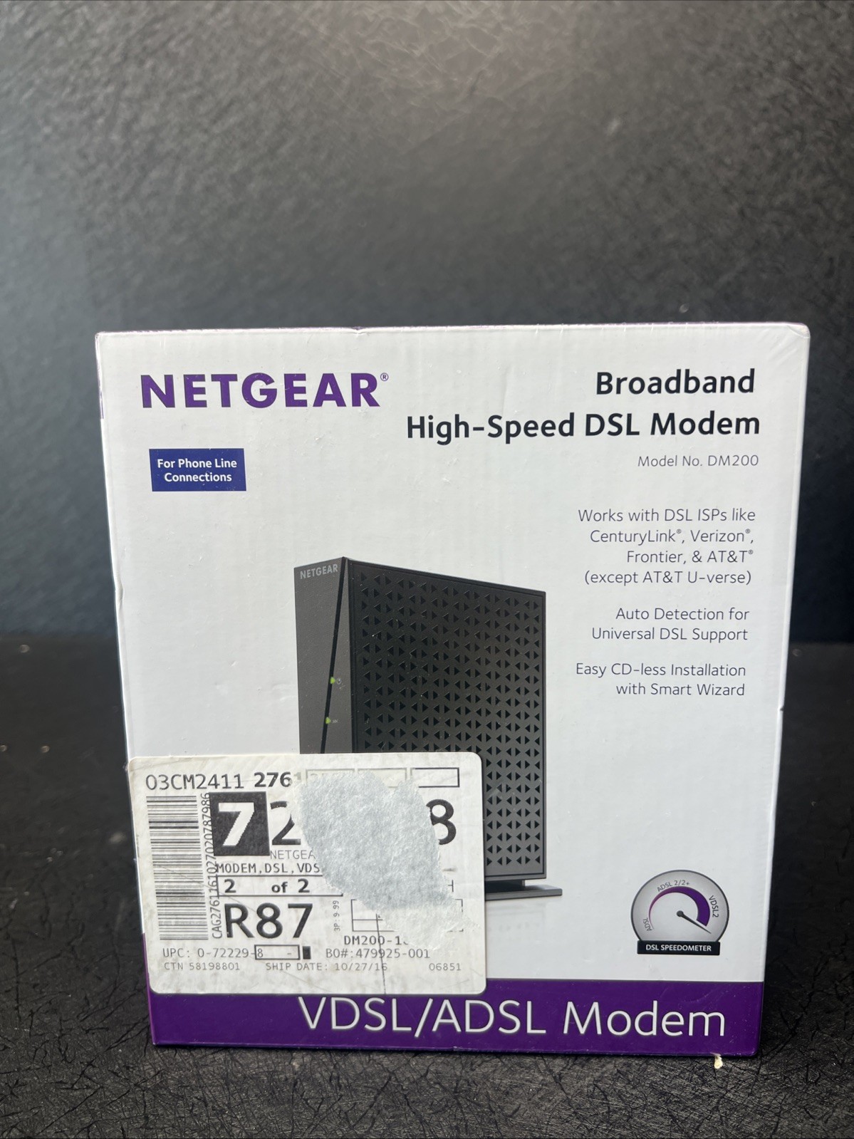 Netgear Broadband High Speed DSL Modem VDSL/ADSL DM200-100NAS SEALED