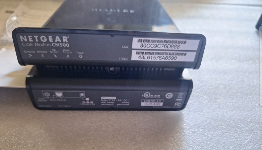 NETGEAR CM500 Cable Modem DOCSIS 3.0 Up to 400Mbps (Xfinity Spectrum Cox) Used