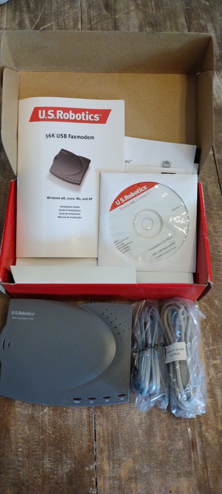 USRobotics USR5633B 56 Kbps Modem 56K USB V.92 Faxmodem New Open Box Complete