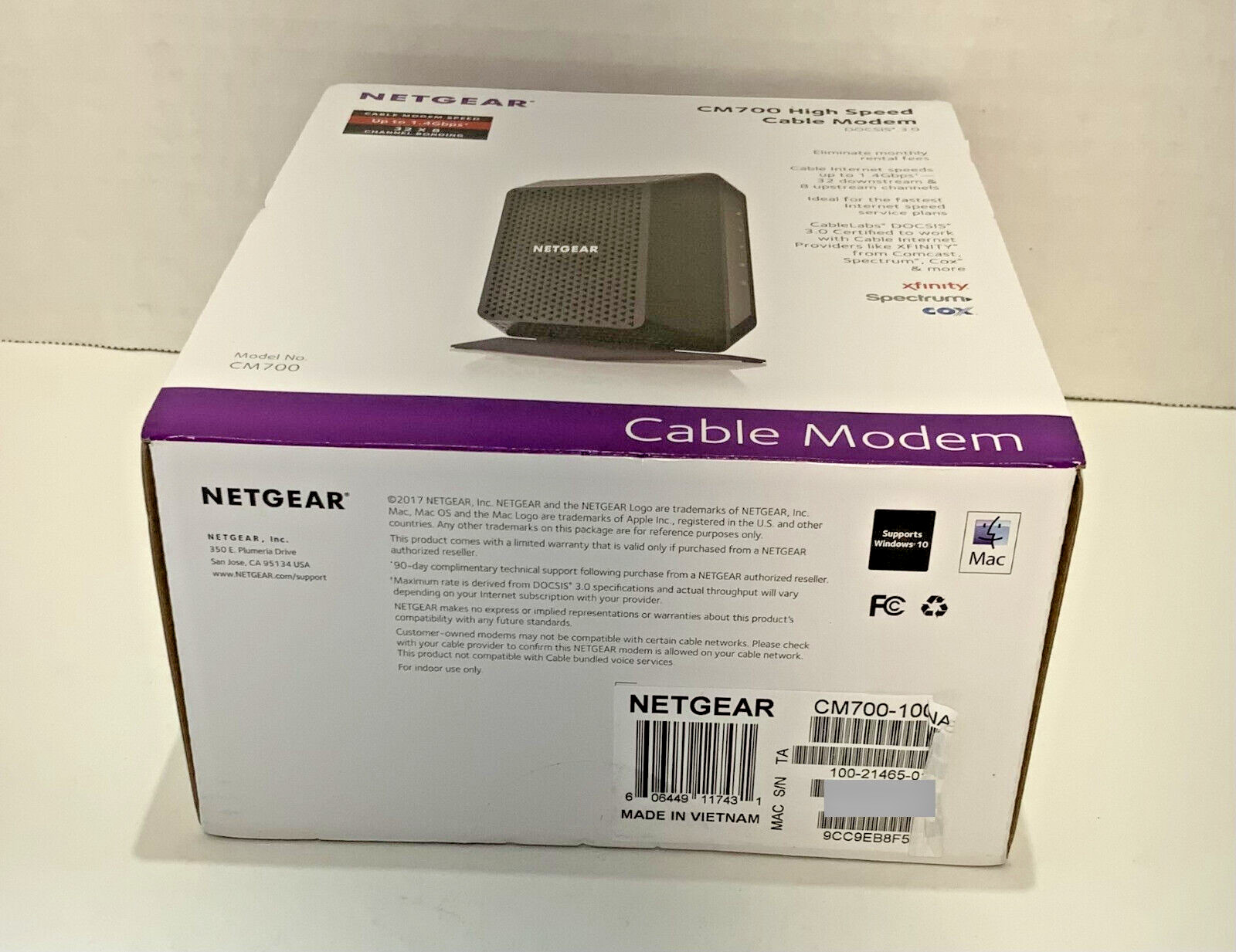 NETGWAR CM700 High Speed Cable Modem DOCSIS 3.0