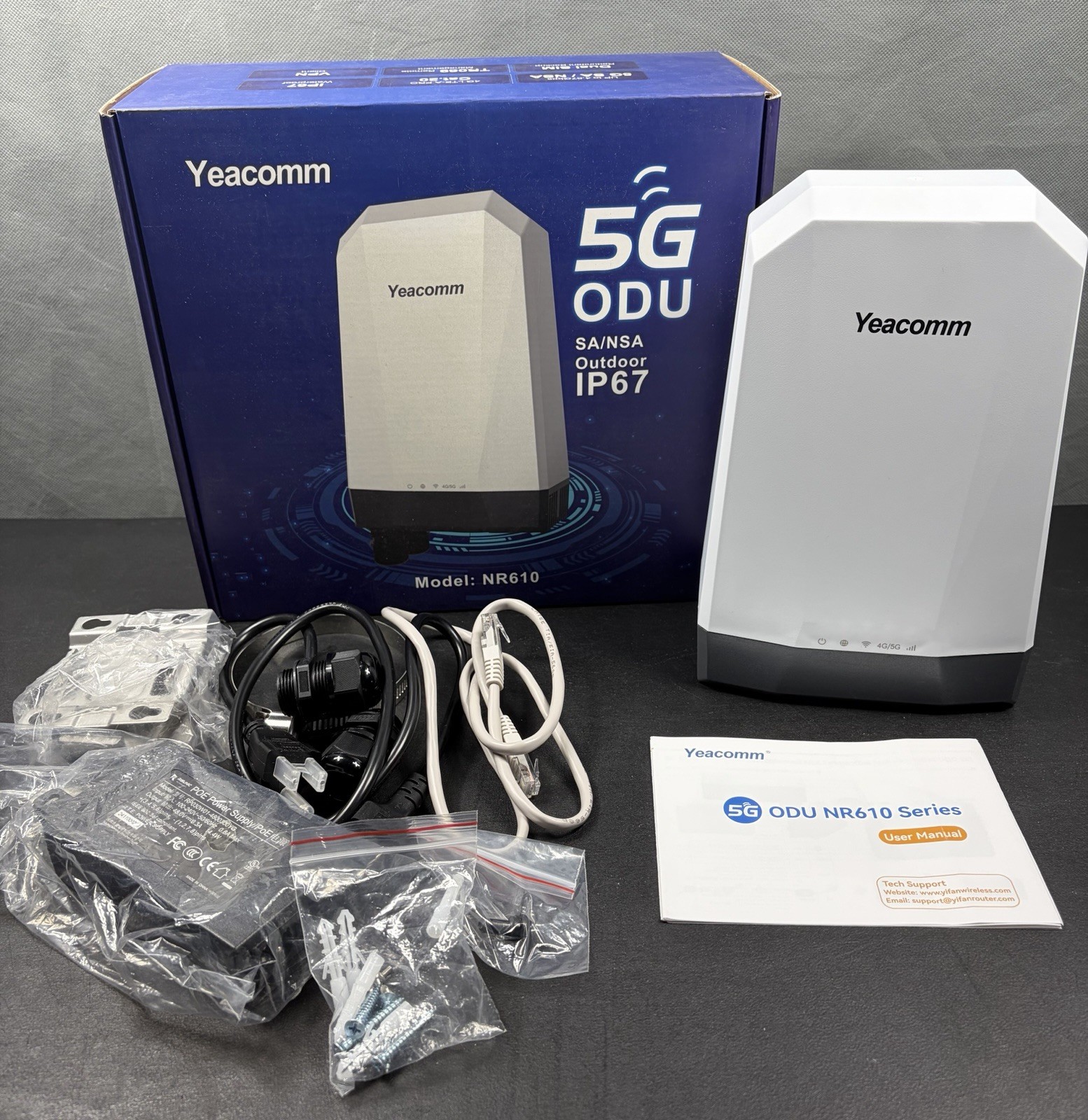 Yeacomm NR610 5G SA/NSA Outdoor Modem Router CPE with Dual Sim Card Slots