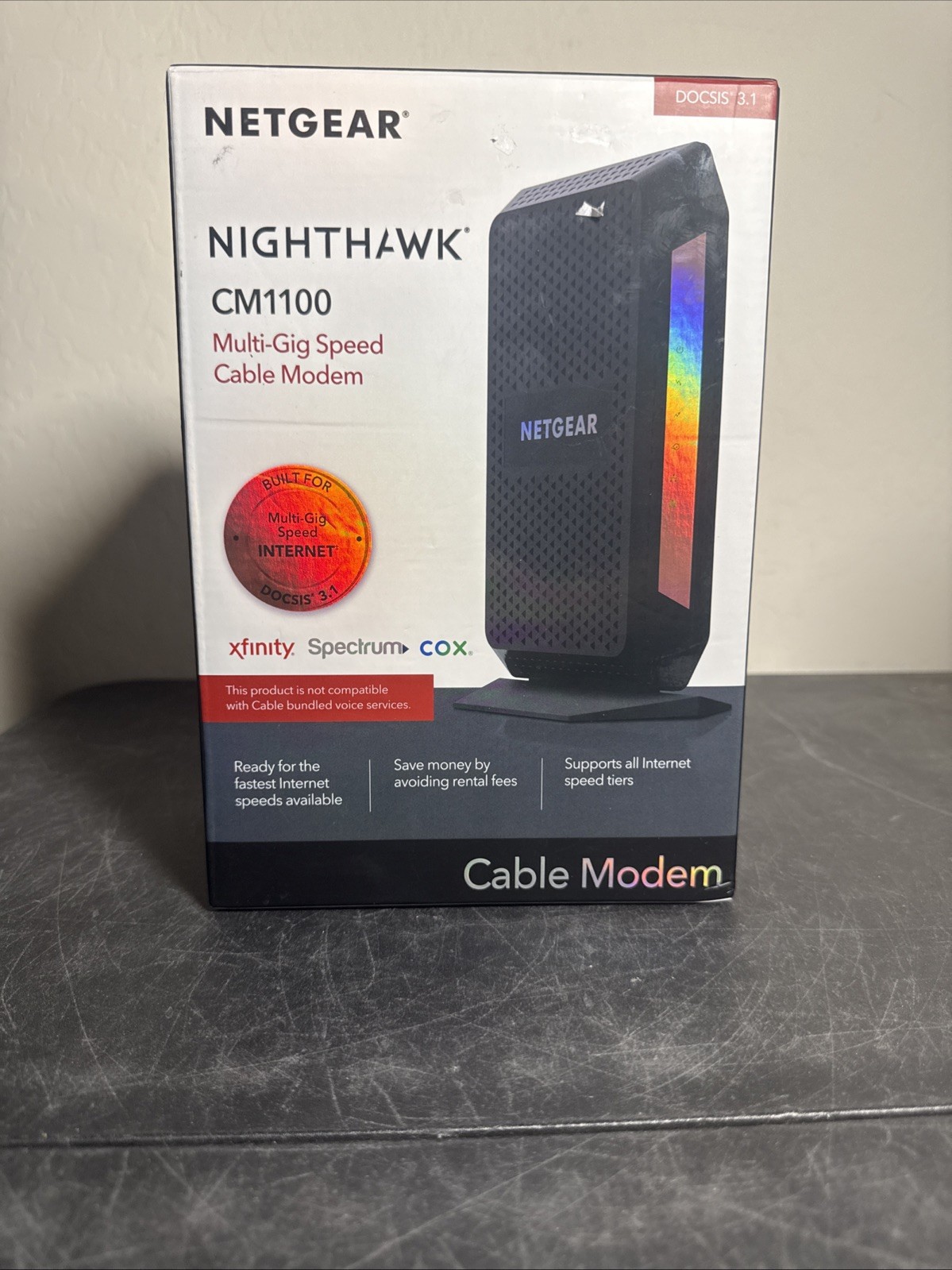 NETGEAR NIGHTHAWK CM1100 Cable Modem DOCSIS 3.1 Multi-Gig SpeedModem