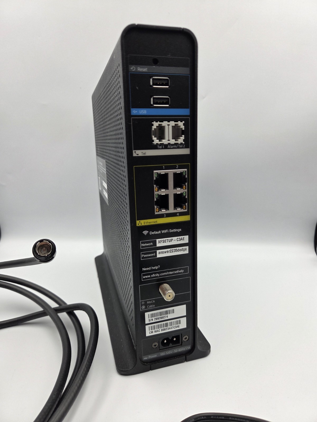 Xfinity DPC3941T DOCSIS 3.0 Dual Band WiFi XB3 Device Type Voice Gateway RouterD