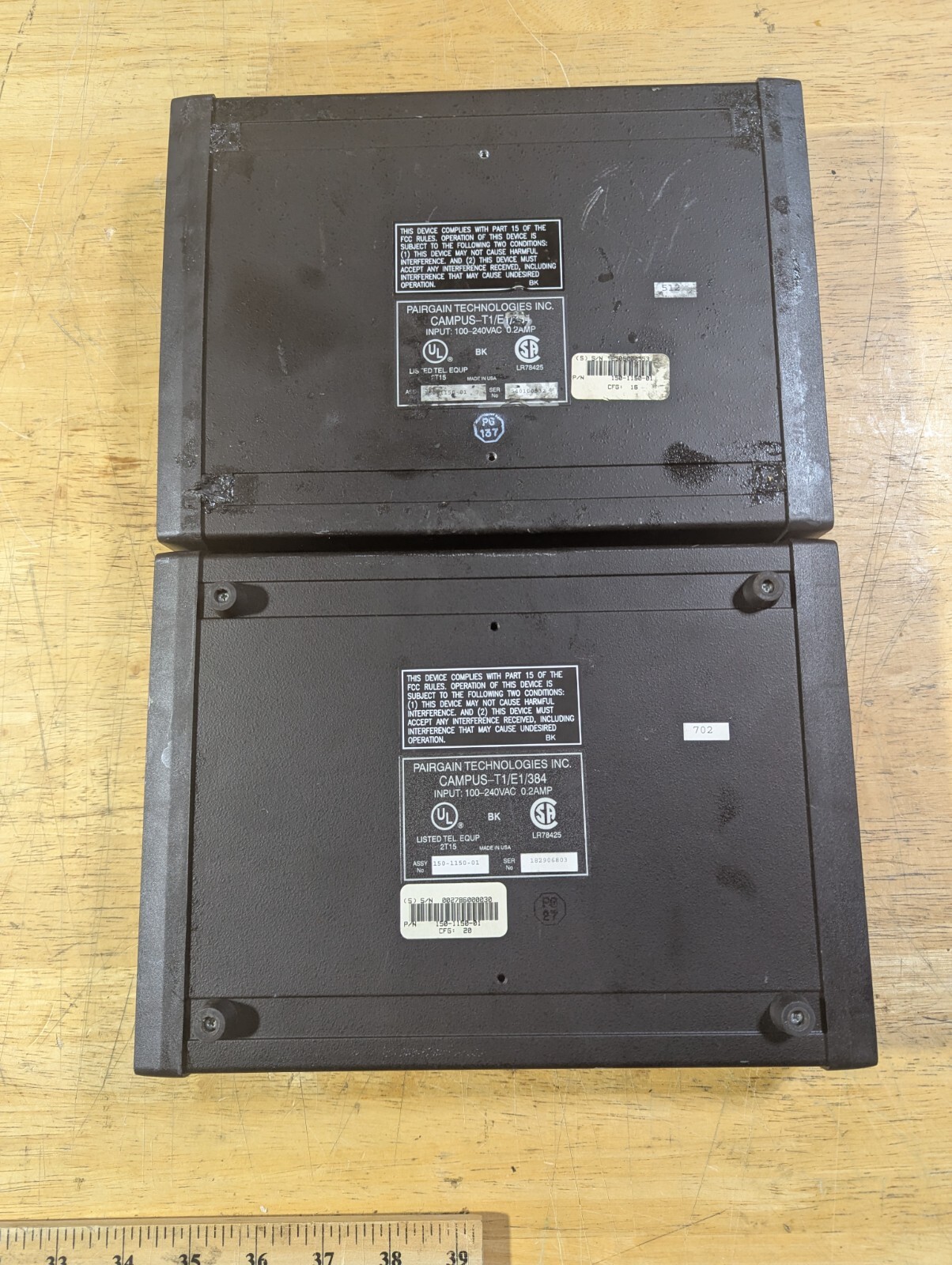Lot Of 2 Pairgain Campus-T1 Power Tested, Well Used HDSL Campus-T1/E1/384 READ
