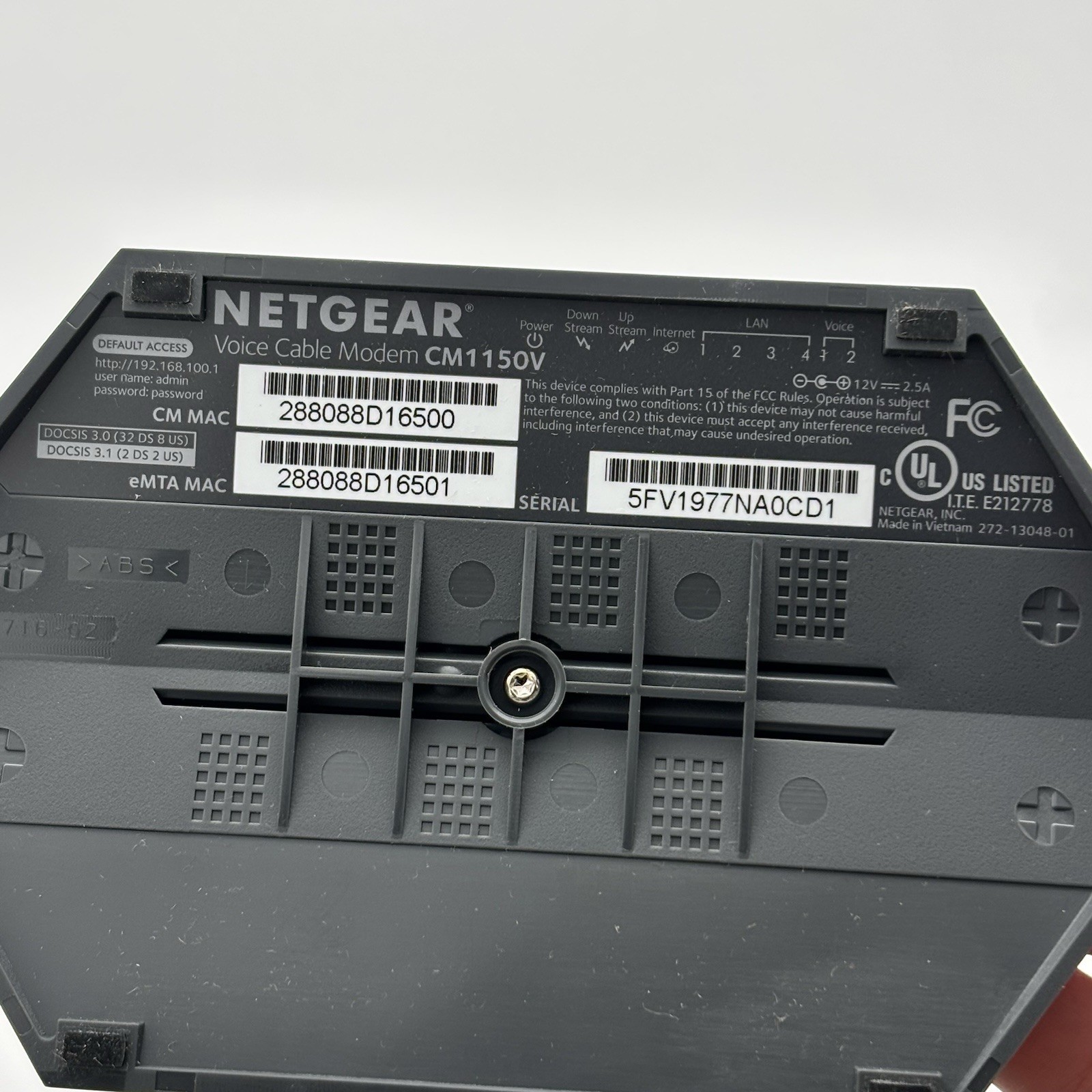 NETGEAR Nighthawk CM1150V DOCSIS 3.1 Cable Modem Xfinity Voice CM1150V Open Box