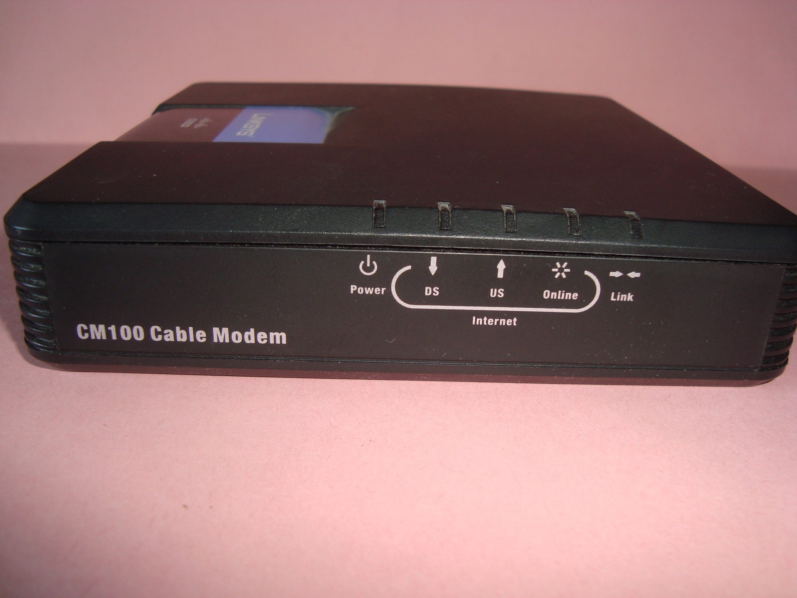 Cisco Linksys Model# CM100 Cable Modem Power Adapter Ethernet Cable CD