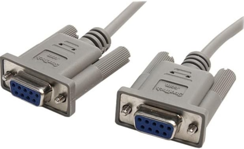 10ft RS232 Null Modem Cable – DB-9 Female to Female – Reliable Data Transfer