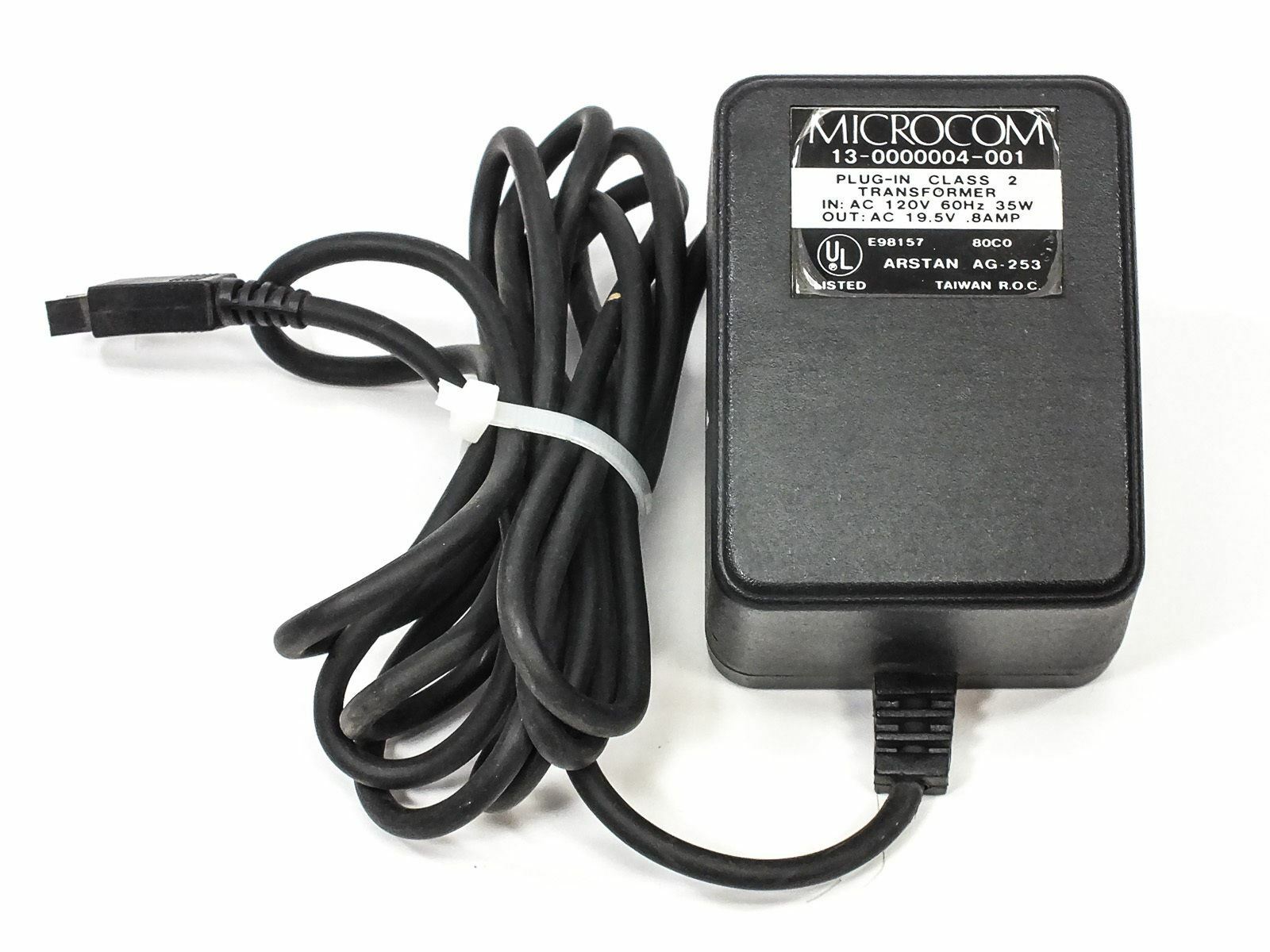 Microcom 13-0000004-001 19.5 or 20 VAC Modem Power Supply – 120 VAC Input