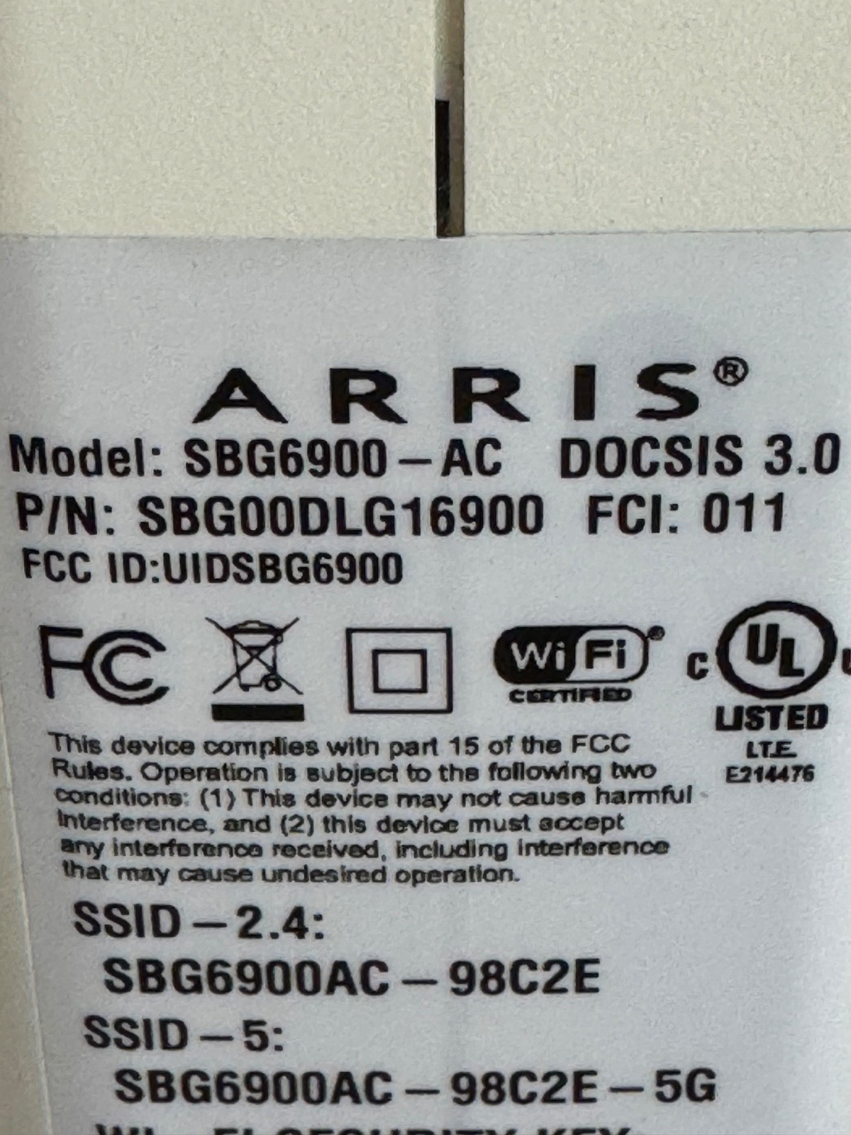 ARRIS SURFboard SBG6900AC Docsis 3.0 Cable Modem